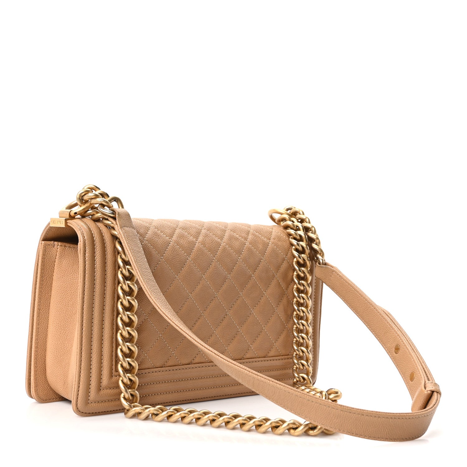 Caviar Quilted Medium Boy Flap Beige — view 3