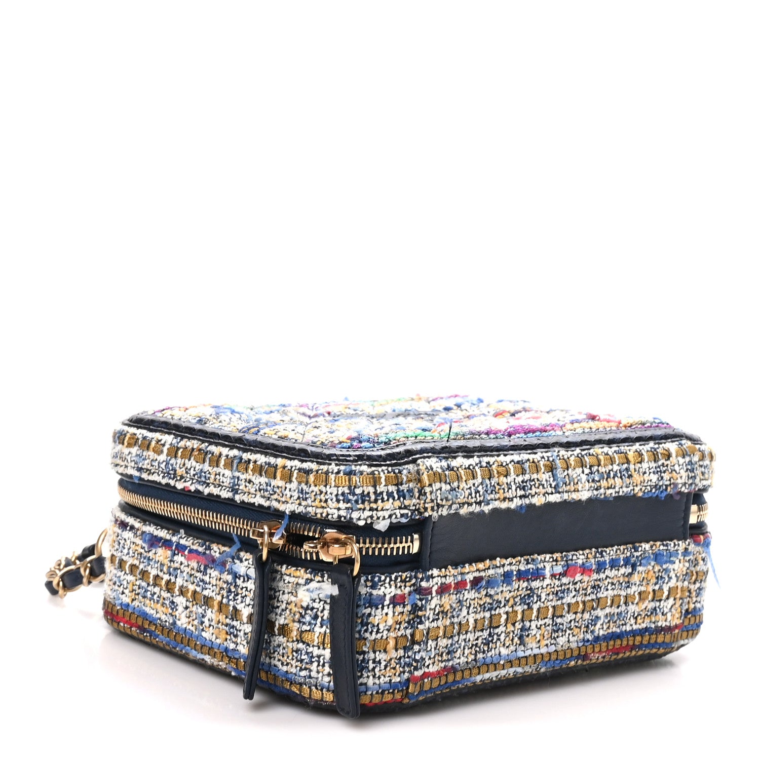 Tweed Snakeskin Quilted Medium CC Filigree Vanity Case Multicolor — view 4