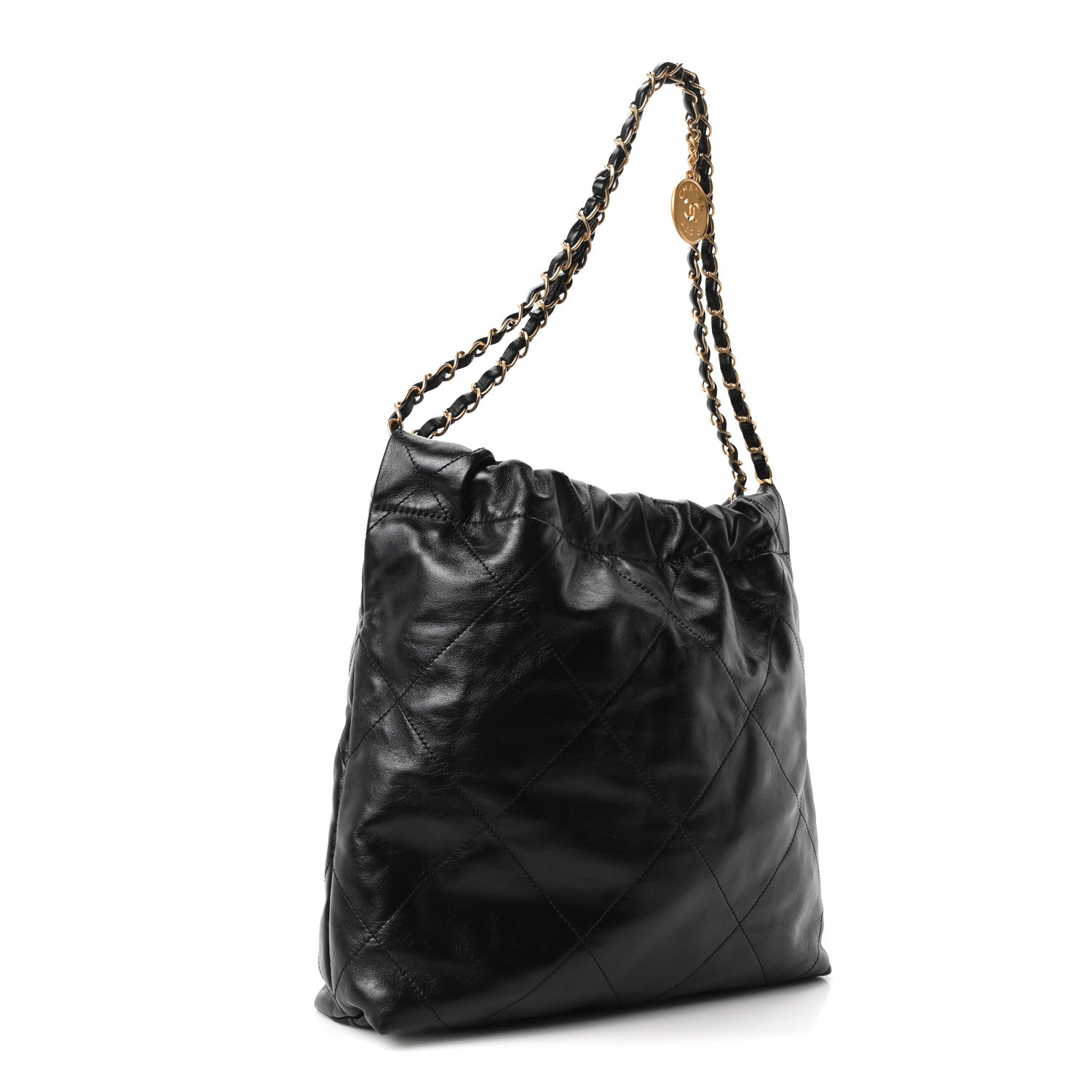 Shiny Calfskin Quilted Small Chanel 22 Black — view 3