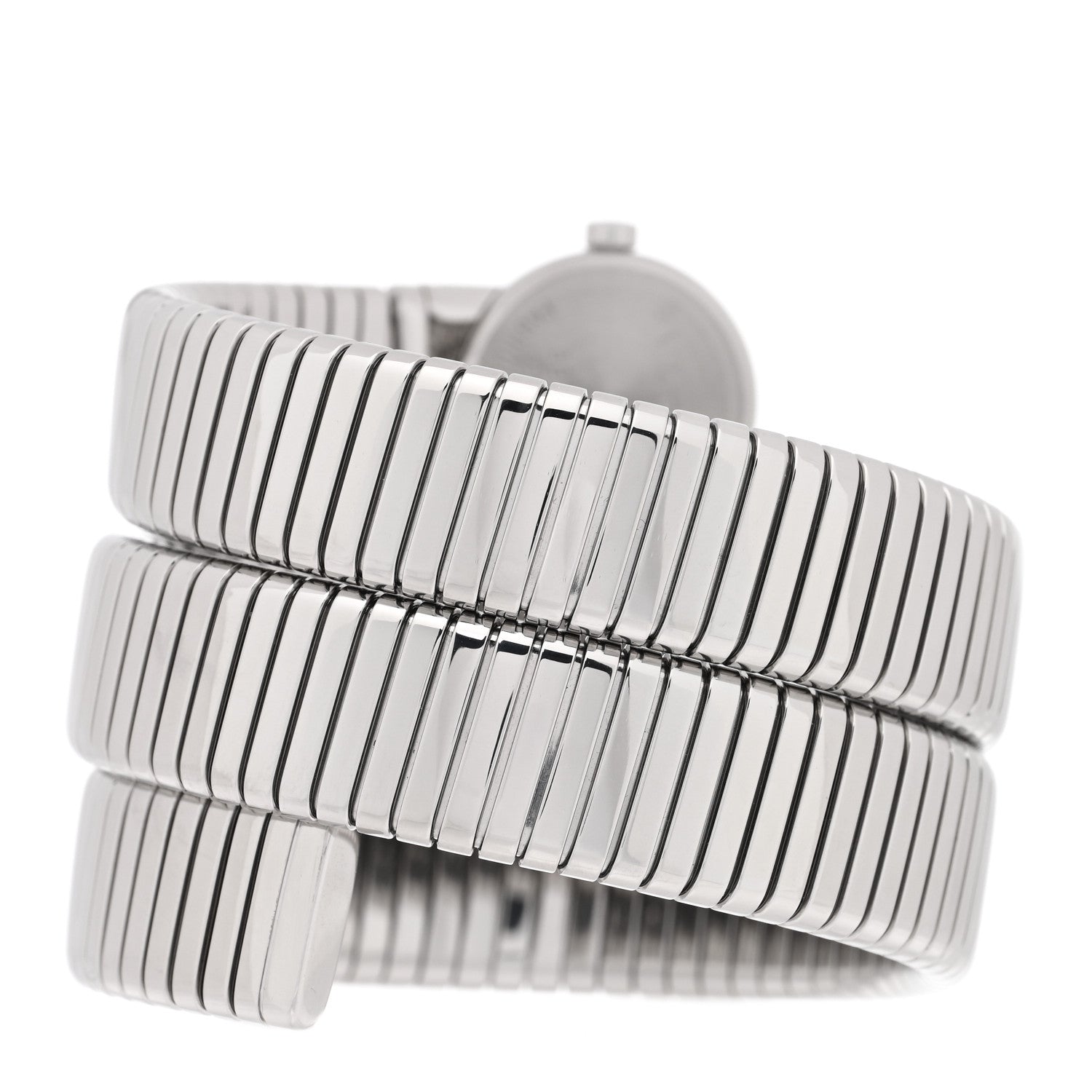 Stainless Steel Diamond 19mm Serpenti Tubogas Double Spiral Quartz Watch  Black — view 2