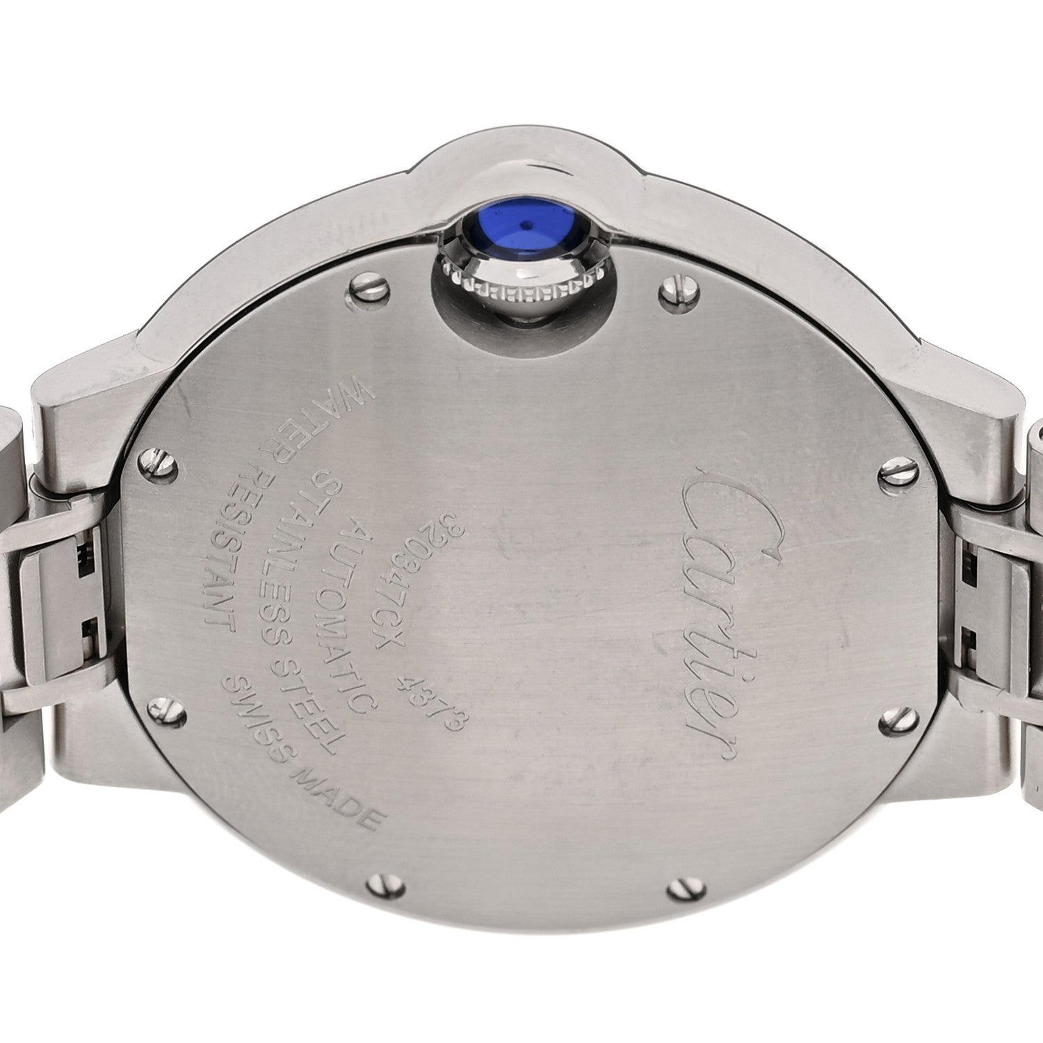 Stainless Steel Diamond Bezel 33mm Ballon Bleu De Cartier Automatic Watch Blue — view 4