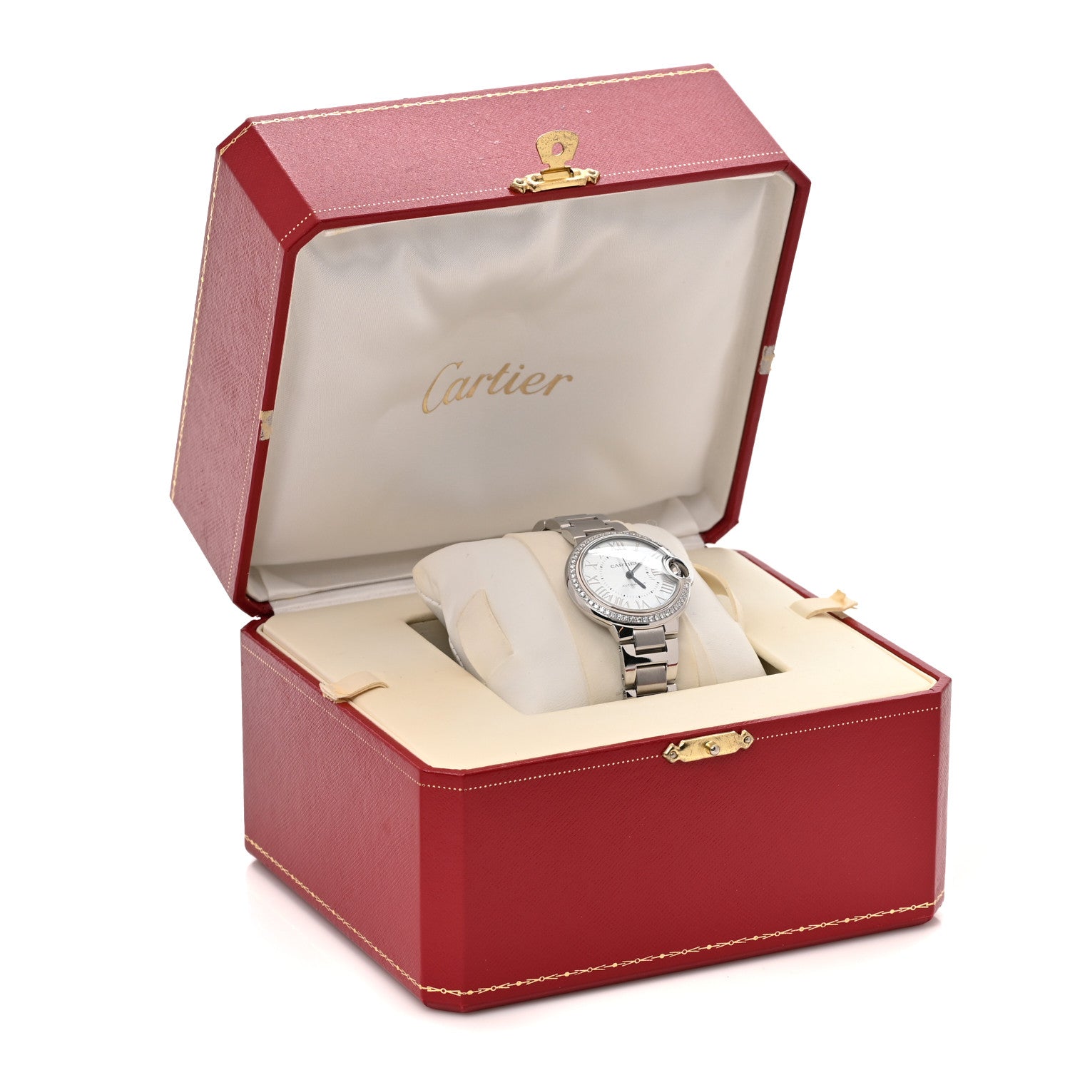 Stainless Steel Diamond Bezel 33mm Ballon Bleu De Cartier Automatic Watch Blue — view 5