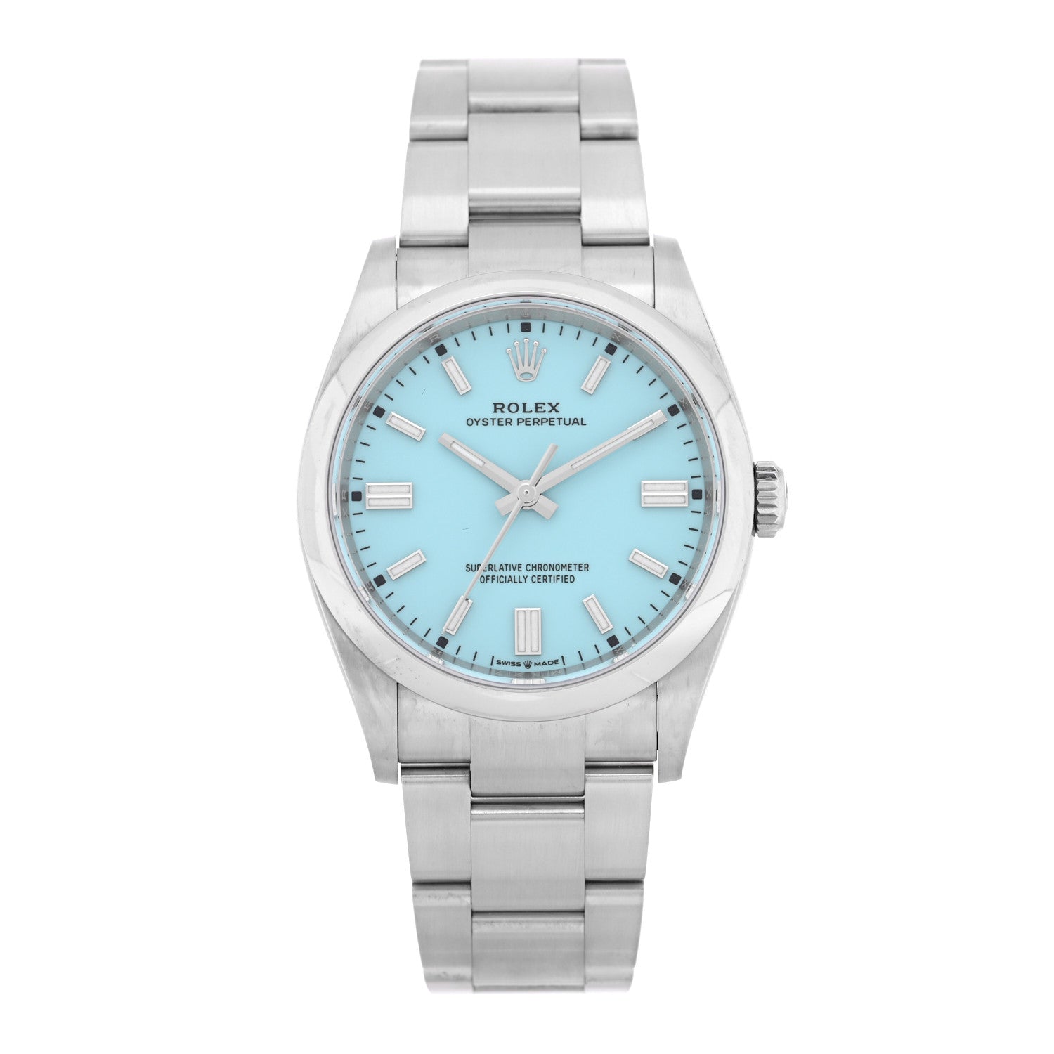 Stainless Steel 36mm Oyster Perpetual Watch Turquoise 126000