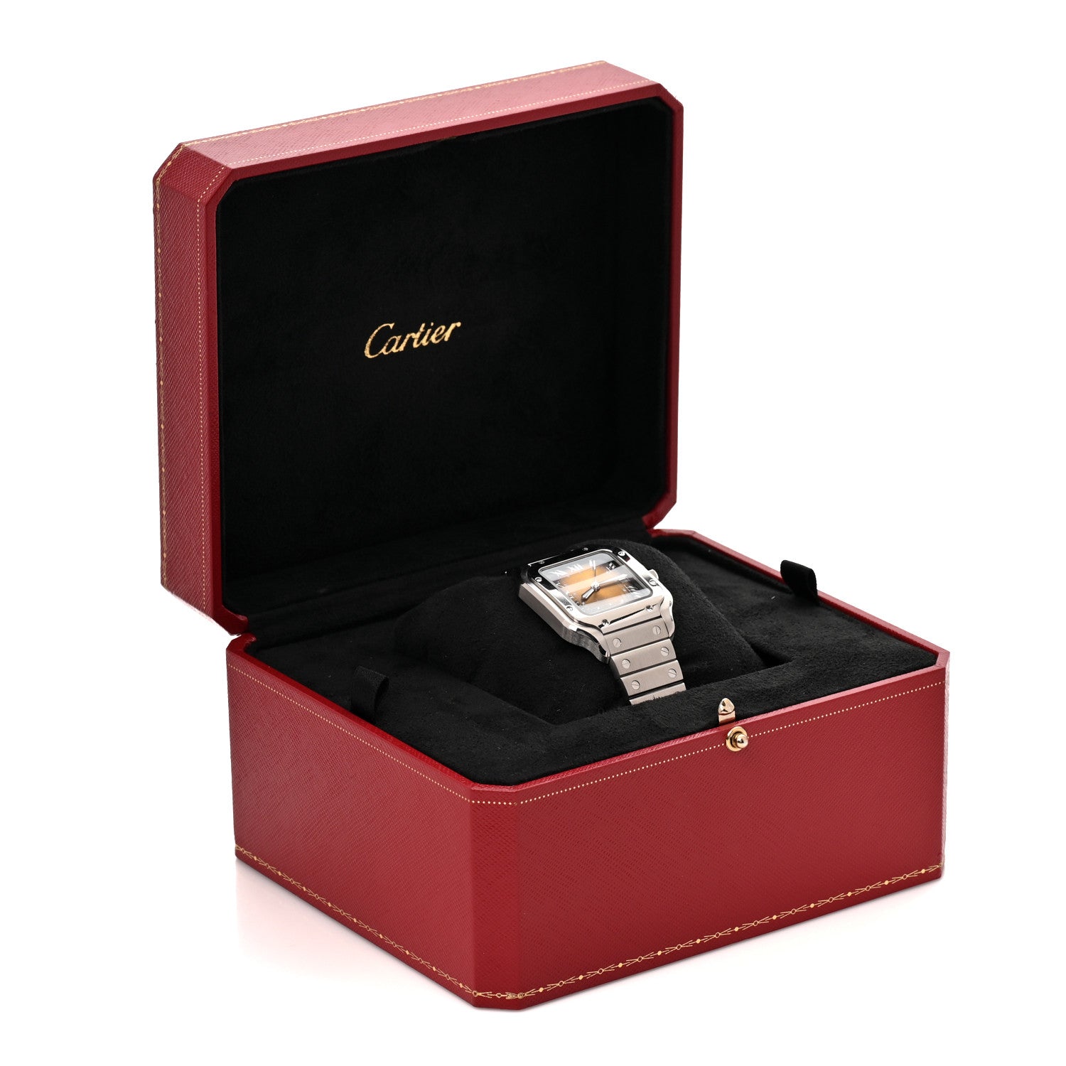 Stainless Steel 35mm Santos de Cartier Automatic Watch Brown — view 5