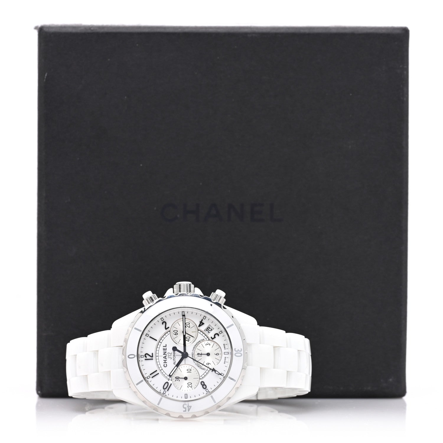 Stainless Steel Ceramic 41mm J12 Chronograph Automatic Watch White — view 5