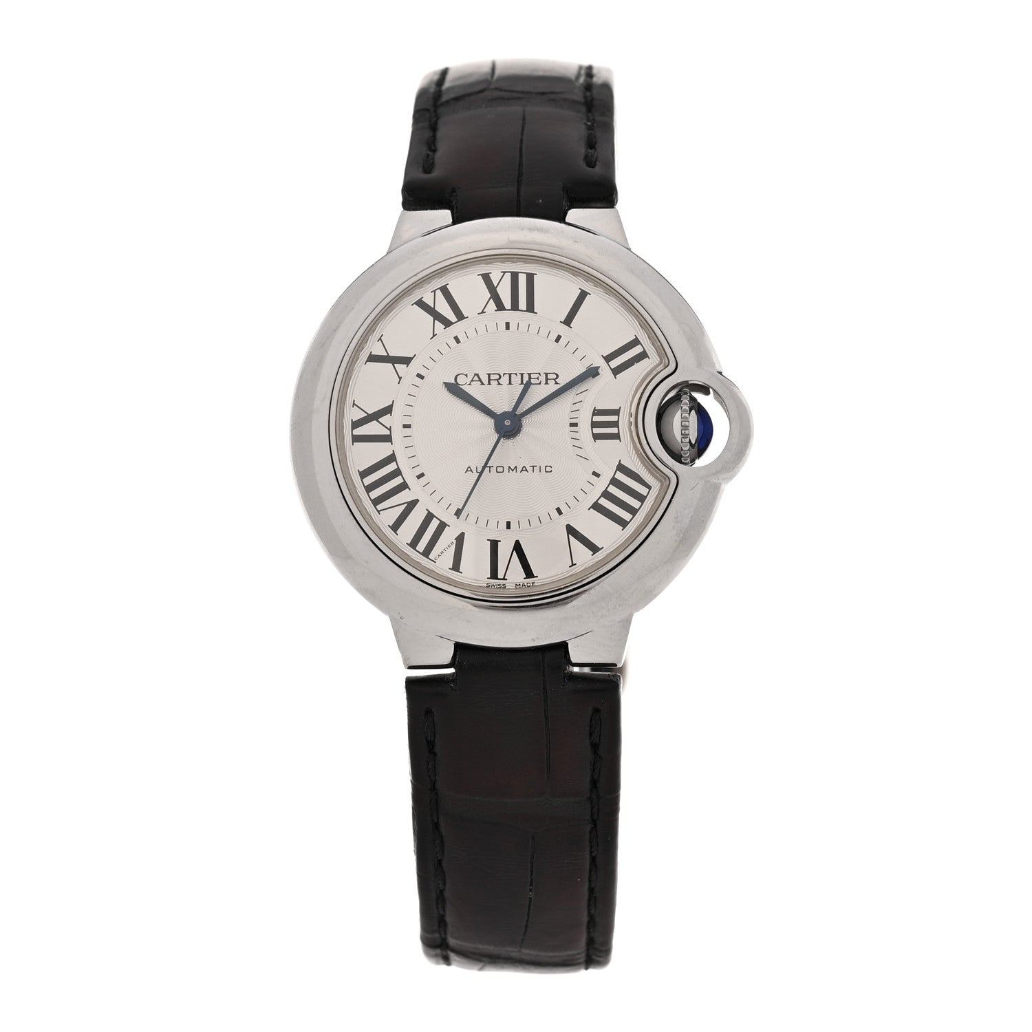 Stainless Steel Alligator 33mm Ballon Bleu De Cartier Automatic Watch
