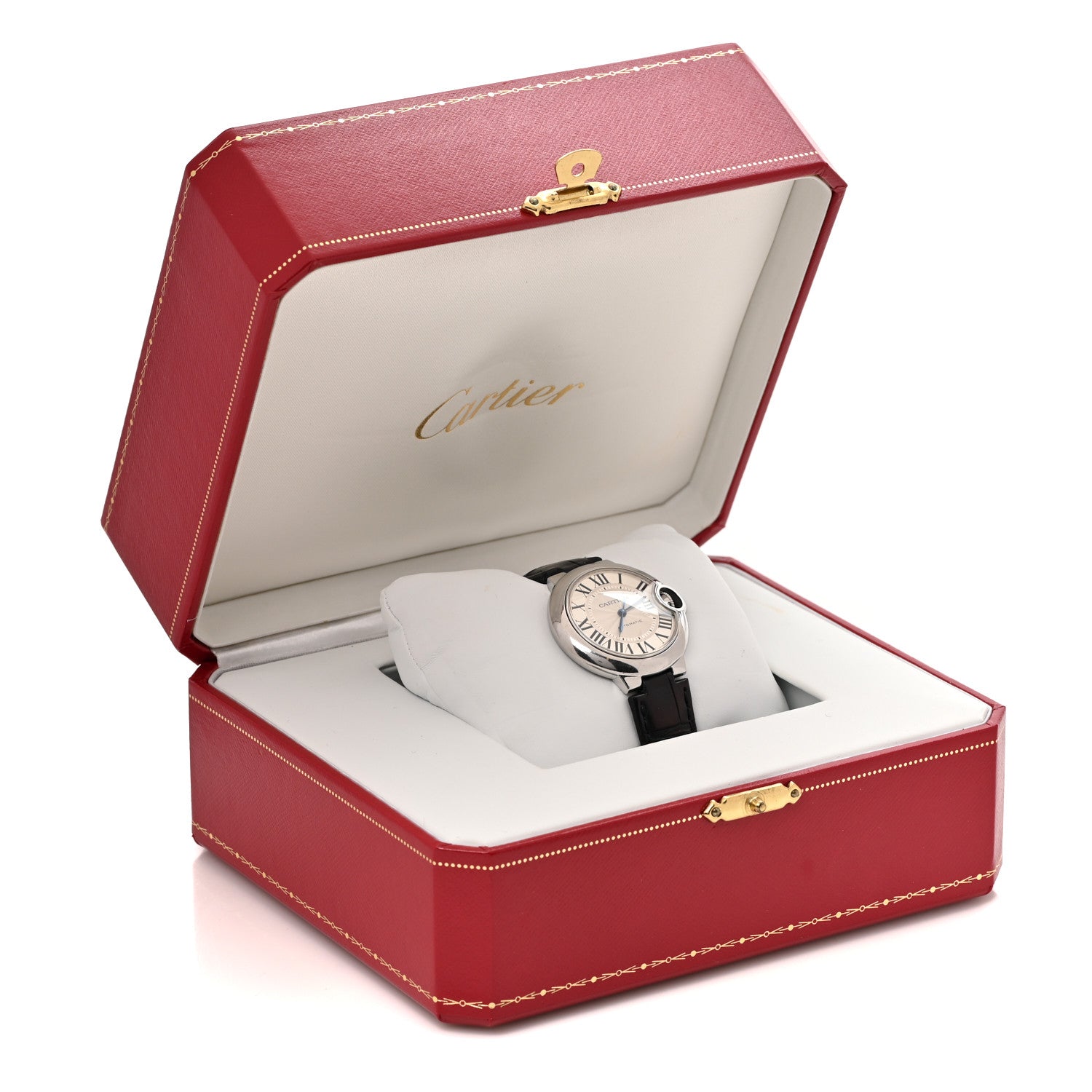 Stainless Steel Alligator 33mm Ballon Bleu De Cartier Automatic Watch — view 5