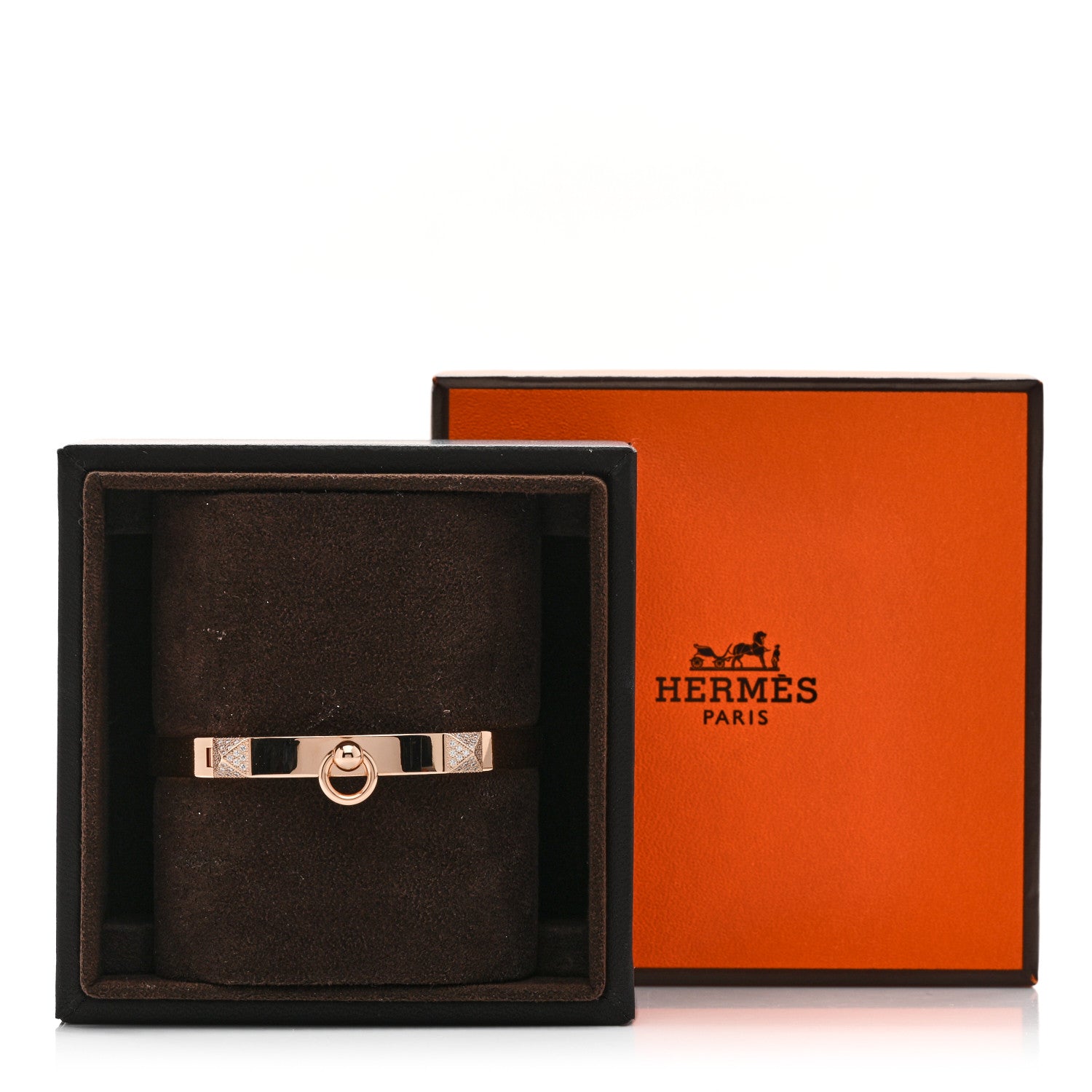 18K Rose Gold Diamond PM Collier De Chien Bracelet SH — view 4