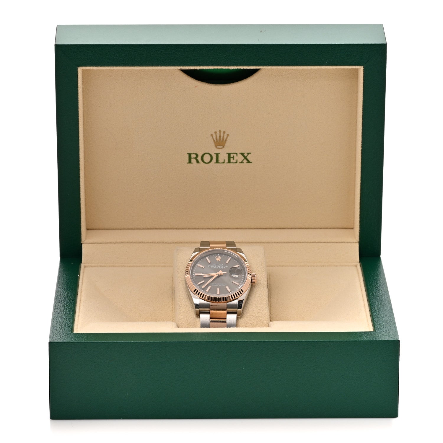 Stainless Steel 18K Everose Gold 36mm Oyster Perpetual Datejust Watch Slate 126231 — view 5