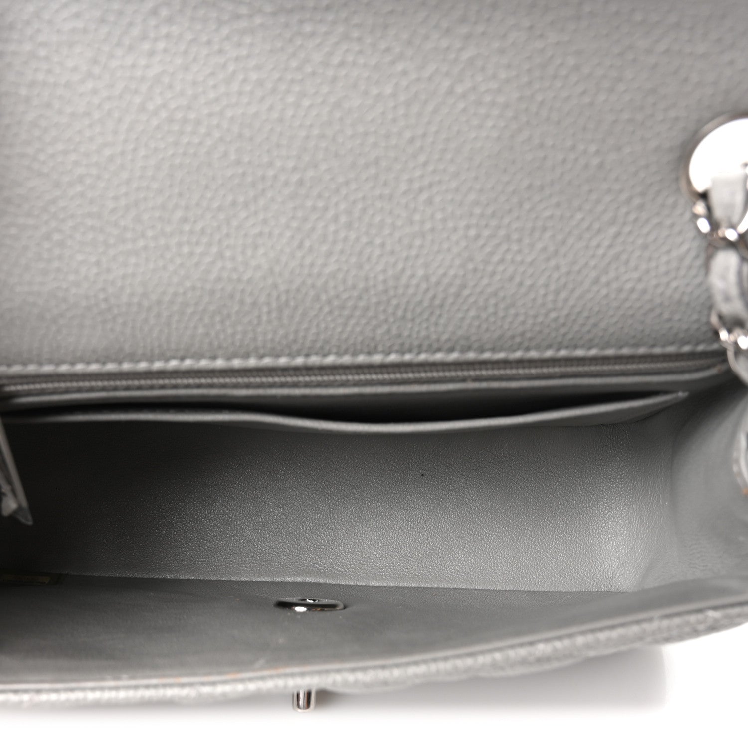 Caviar Quilted Mini Rectangular Flap Light Grey — view 5