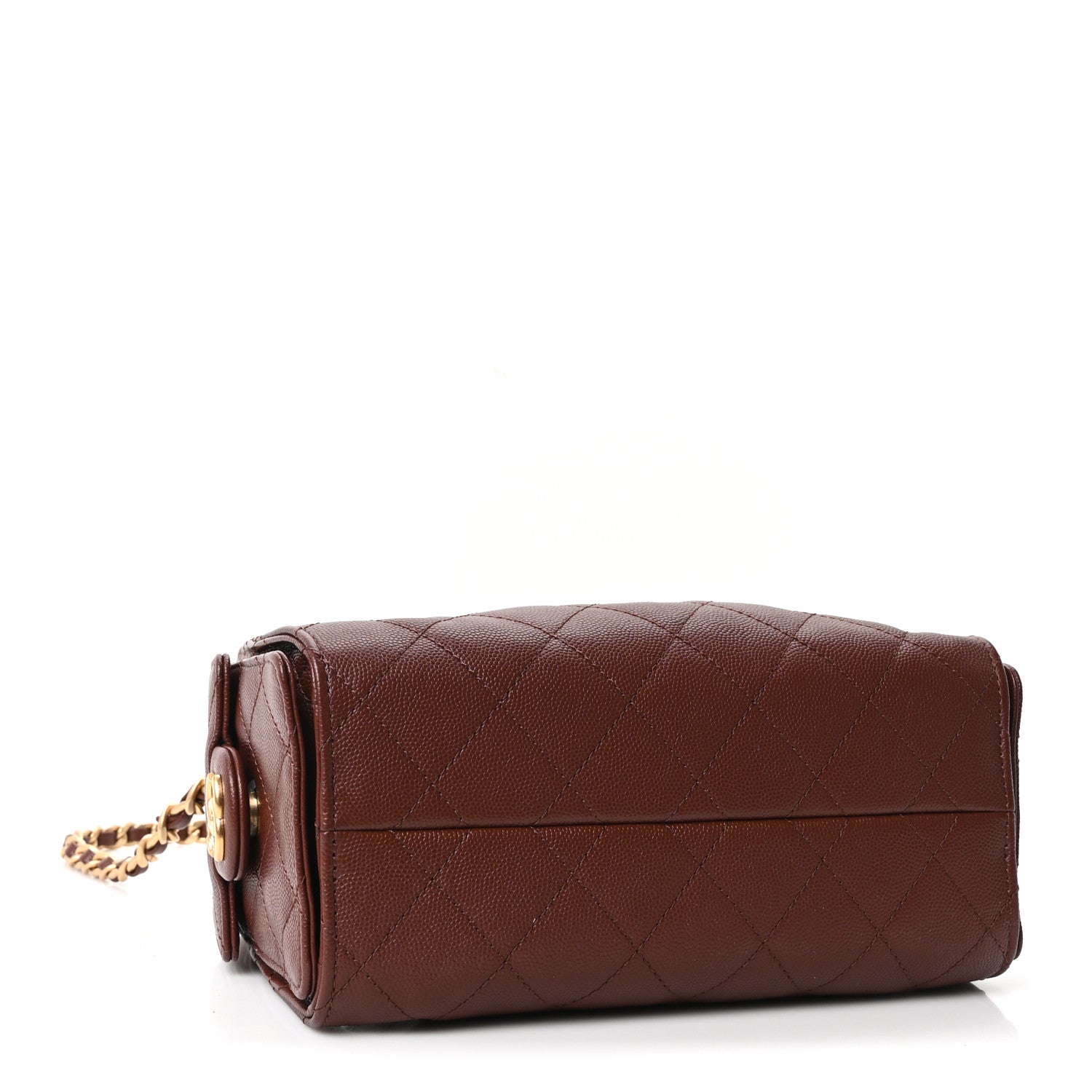 Caviar Quilted Mini Chanel 25 Handbag Brown — view 4