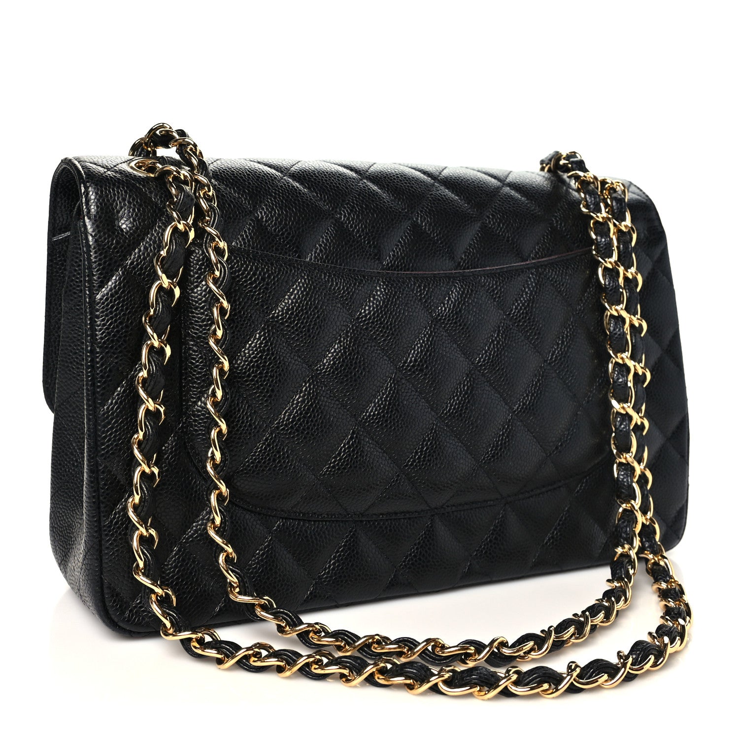 Caviar Quilted Jumbo Double Flap Black — view 3