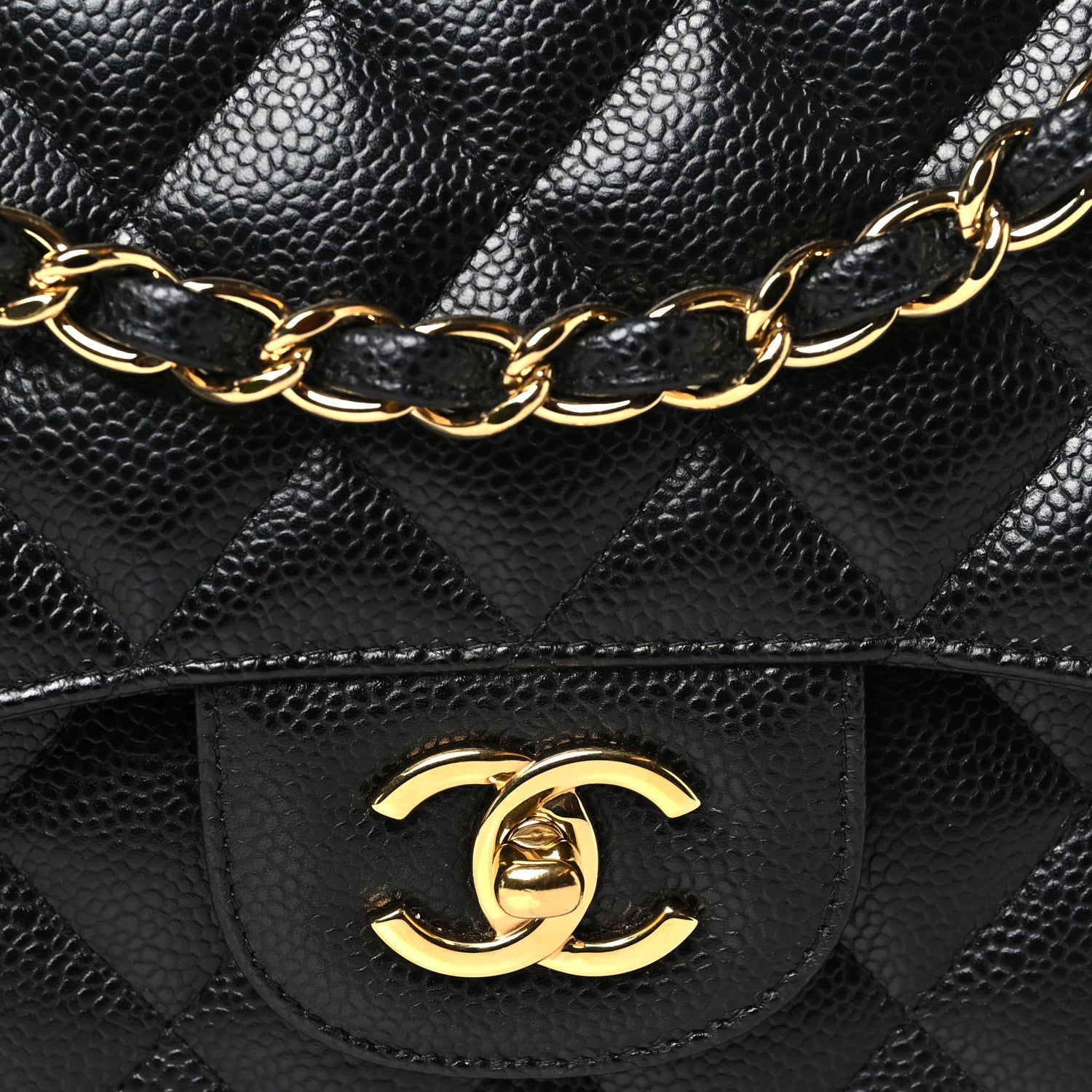 Caviar Quilted Jumbo Double Flap Black — view 5