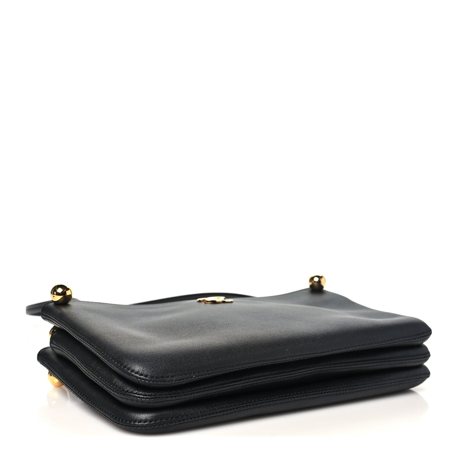Calfskin Chick Studs Clutch Black — view 4