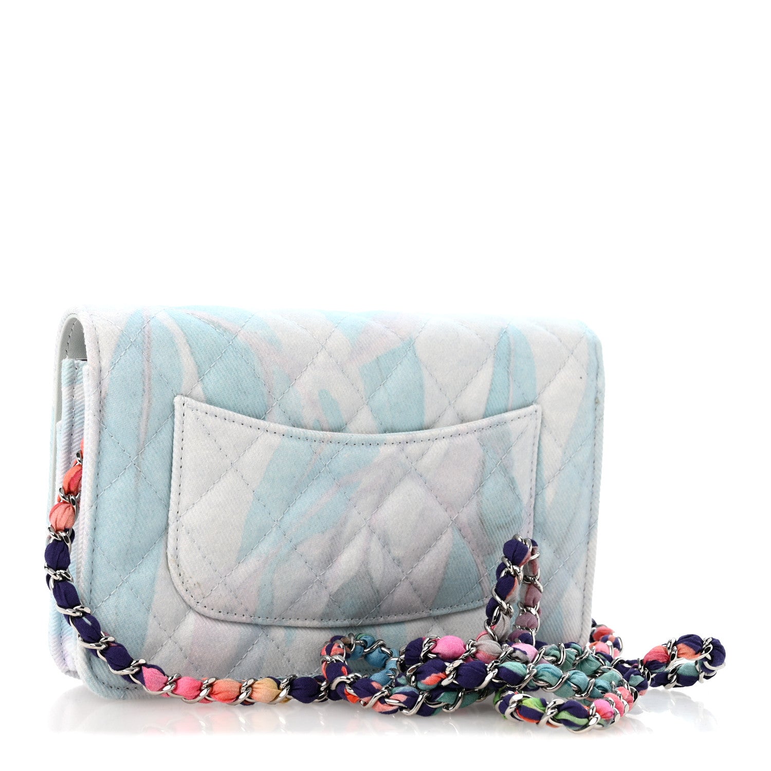 Canvas Quilted Jungle Jeans Wallet on Chain WOC Multicolor — view 3