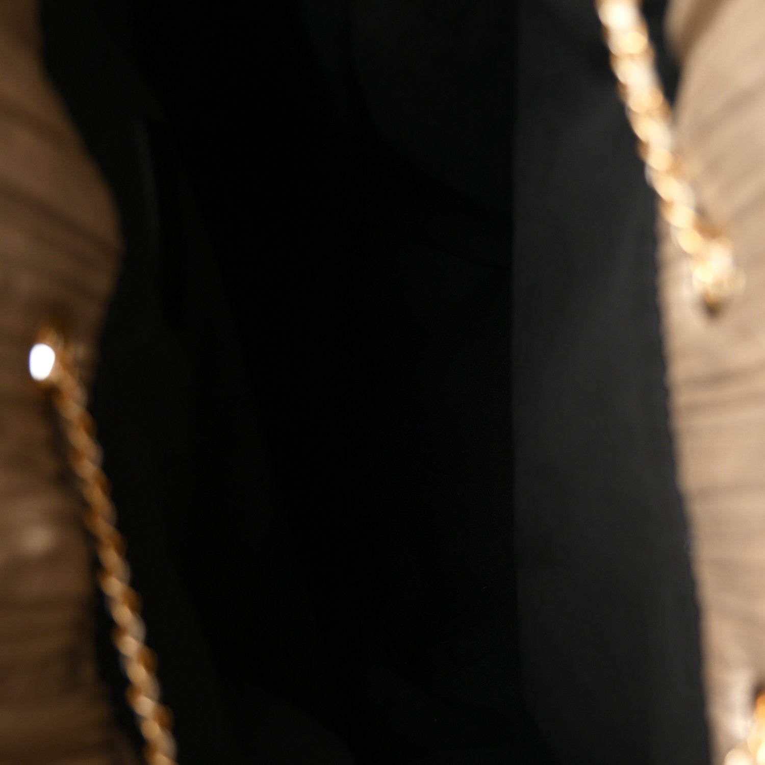 Iridescent Crumpled Calfskin Small Coco Pleats Backpack Gold — view 4