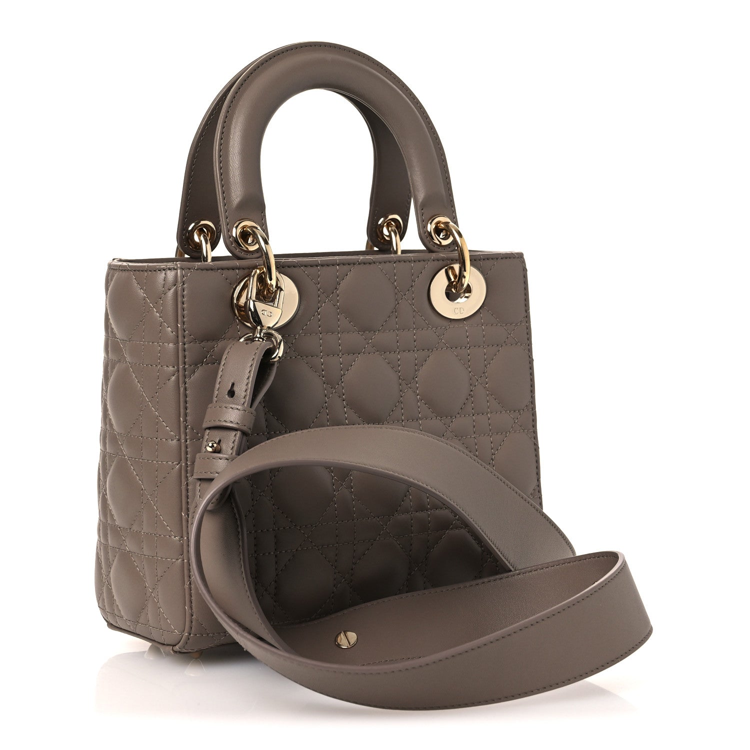 Lambskin Cannage Small My ABCDior Lady Dior Warm Taupe — view 3