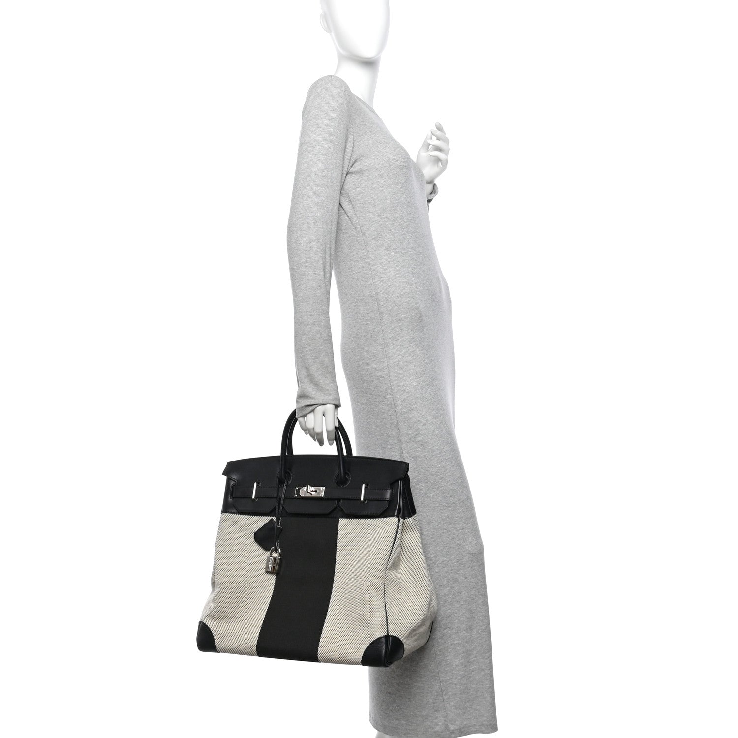 Hunter Criss Viking Evergrain Flag HAC Birkin 40 Ecru Black — view 2