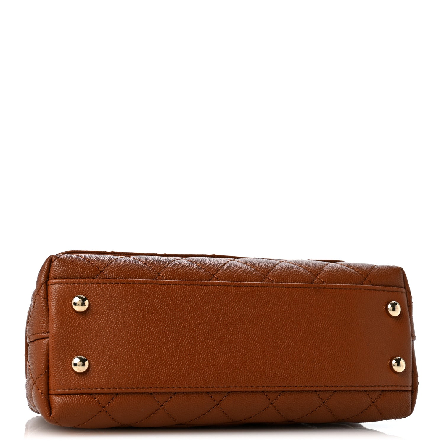 Caviar Quilted Mini Coco Chain Handle Flap Brown — view 4