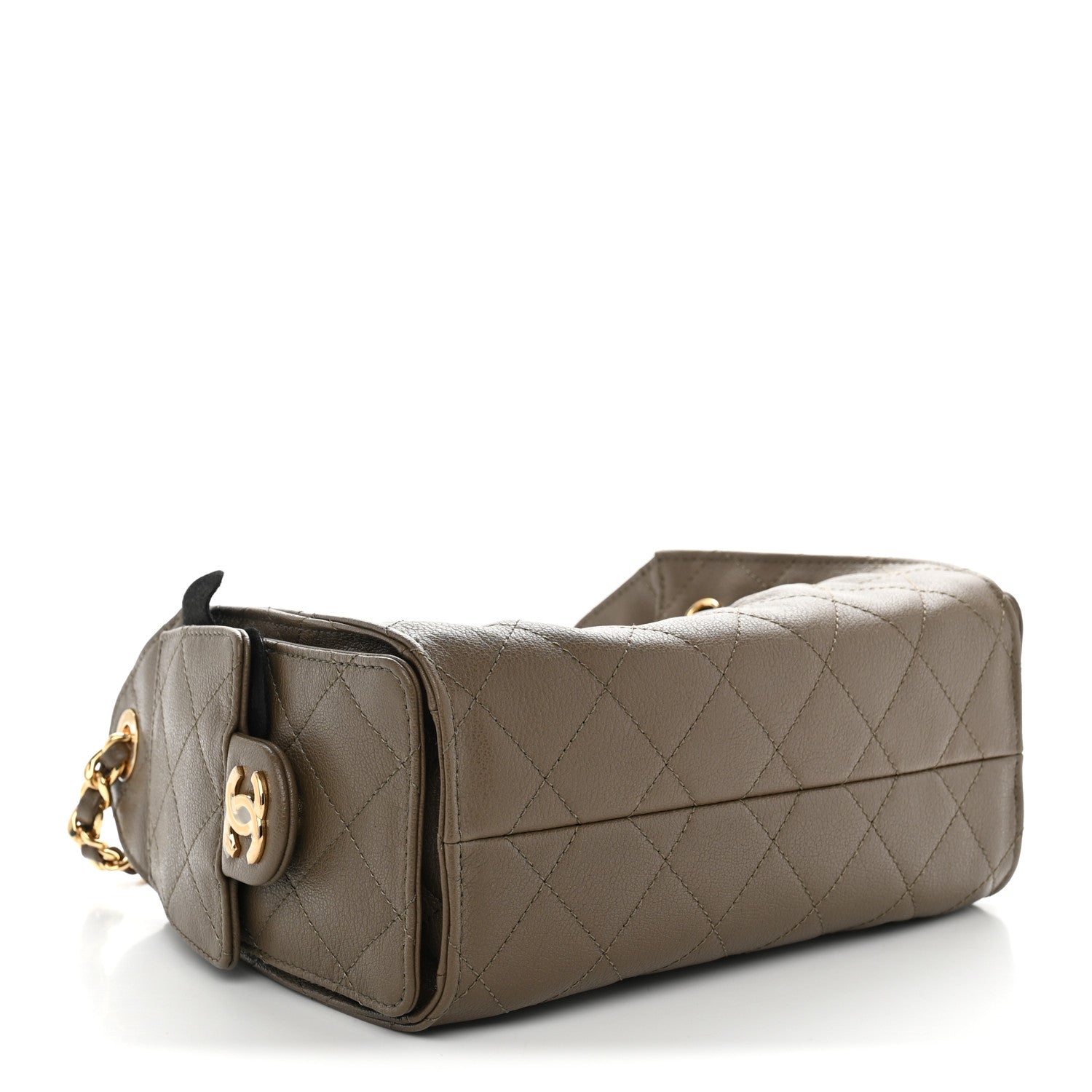 Caviar Quilted Mini Chanel 25 Handbag Dark Khaki — view 4