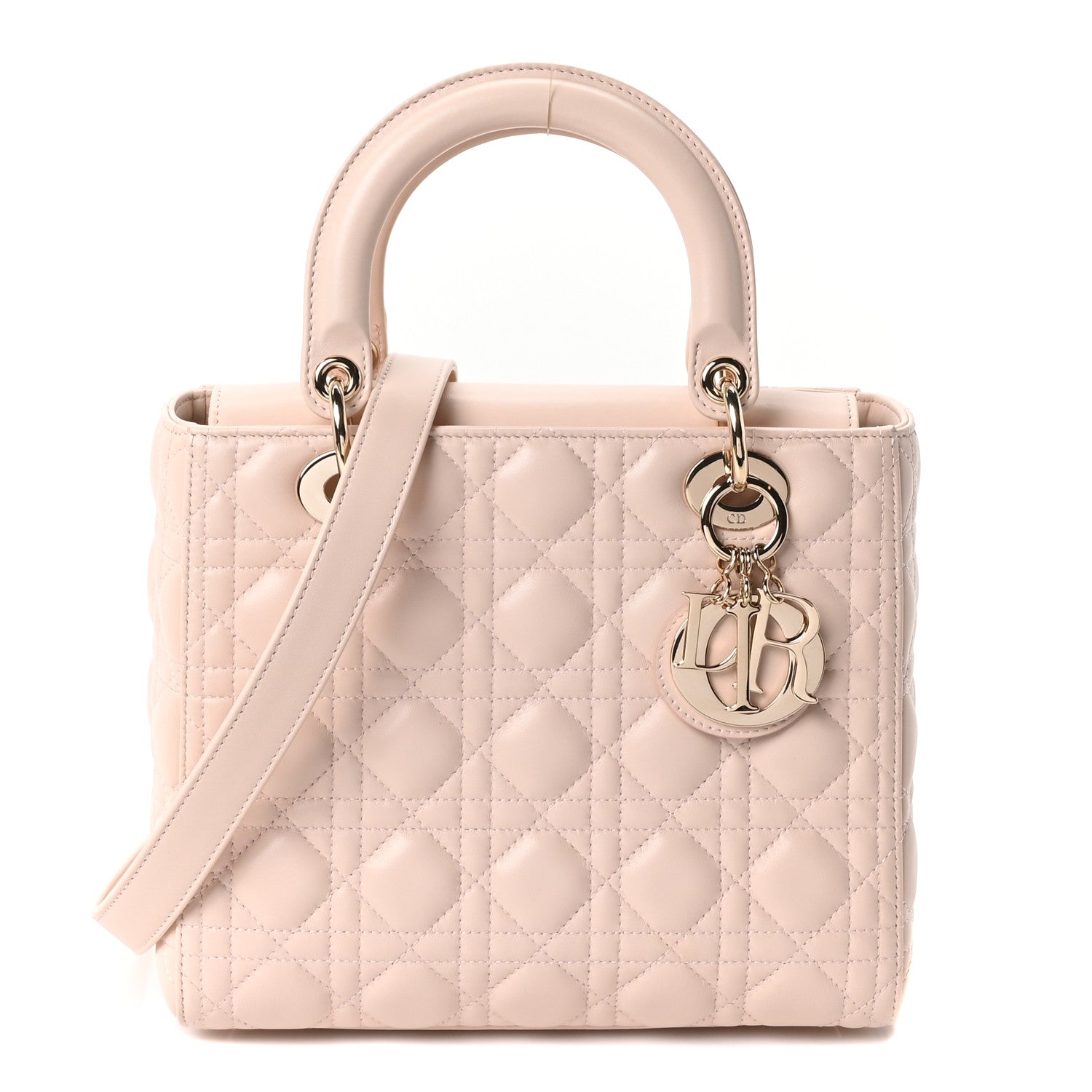 Lambskin Cannage Medium Lady Dior Light Pink