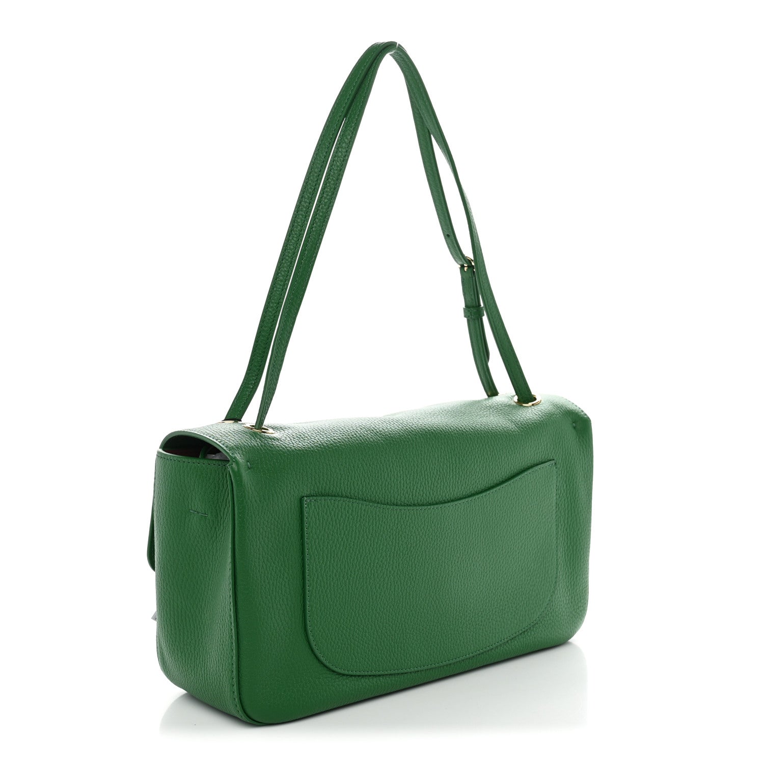 Grained Calfskin Small Souplissimo Maxi Flap Green — view 3