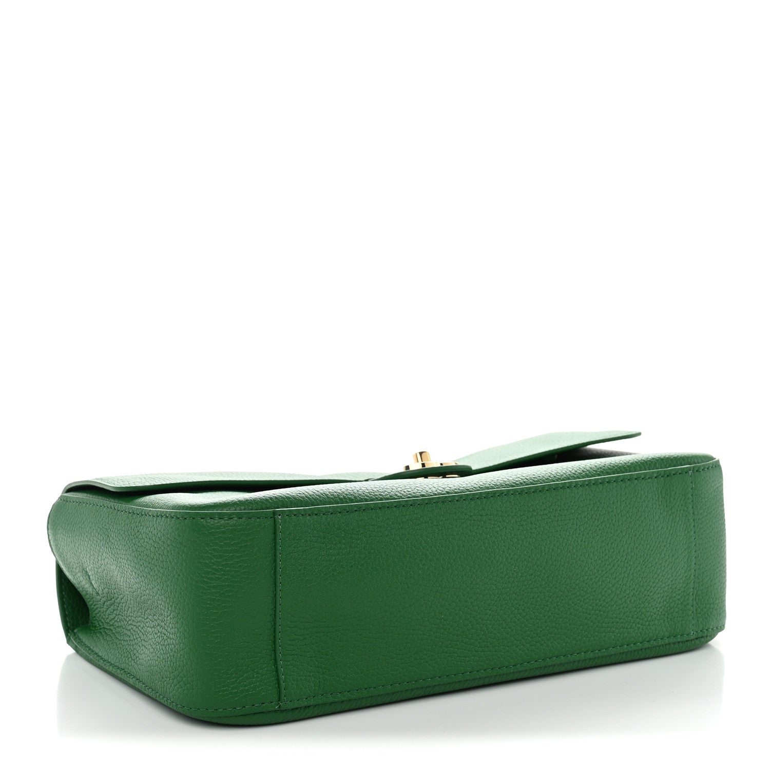 Grained Calfskin Small Souplissimo Maxi Flap Green — view 4