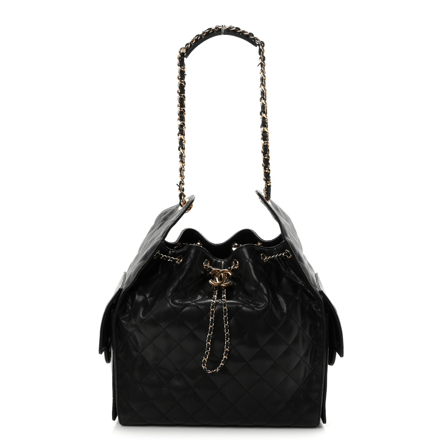 Caviar Quilted Medium Chanel 25 Handbag Black
