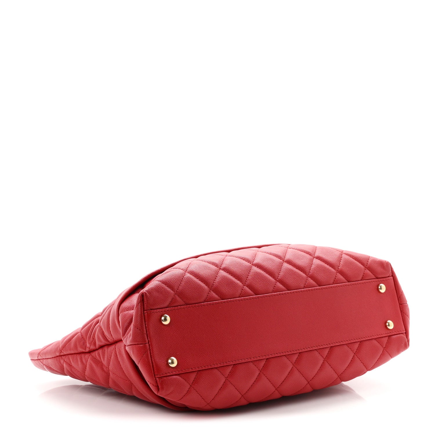 Caviar Quilted Rolled Up Tote Red — view 4