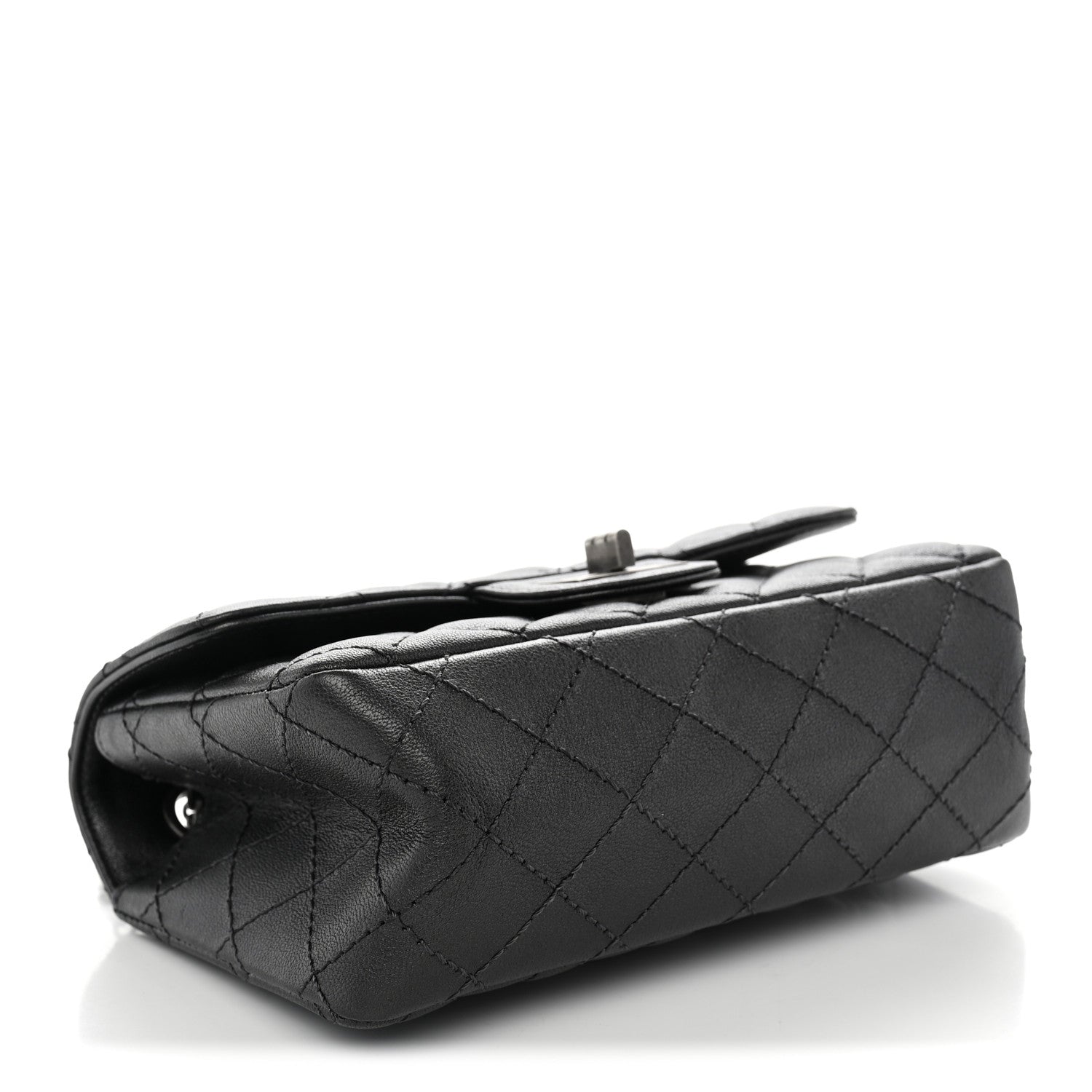 Metallic Sheepskin Quilted 2.55 Reissue Mini Flap Dark Grey — view 4