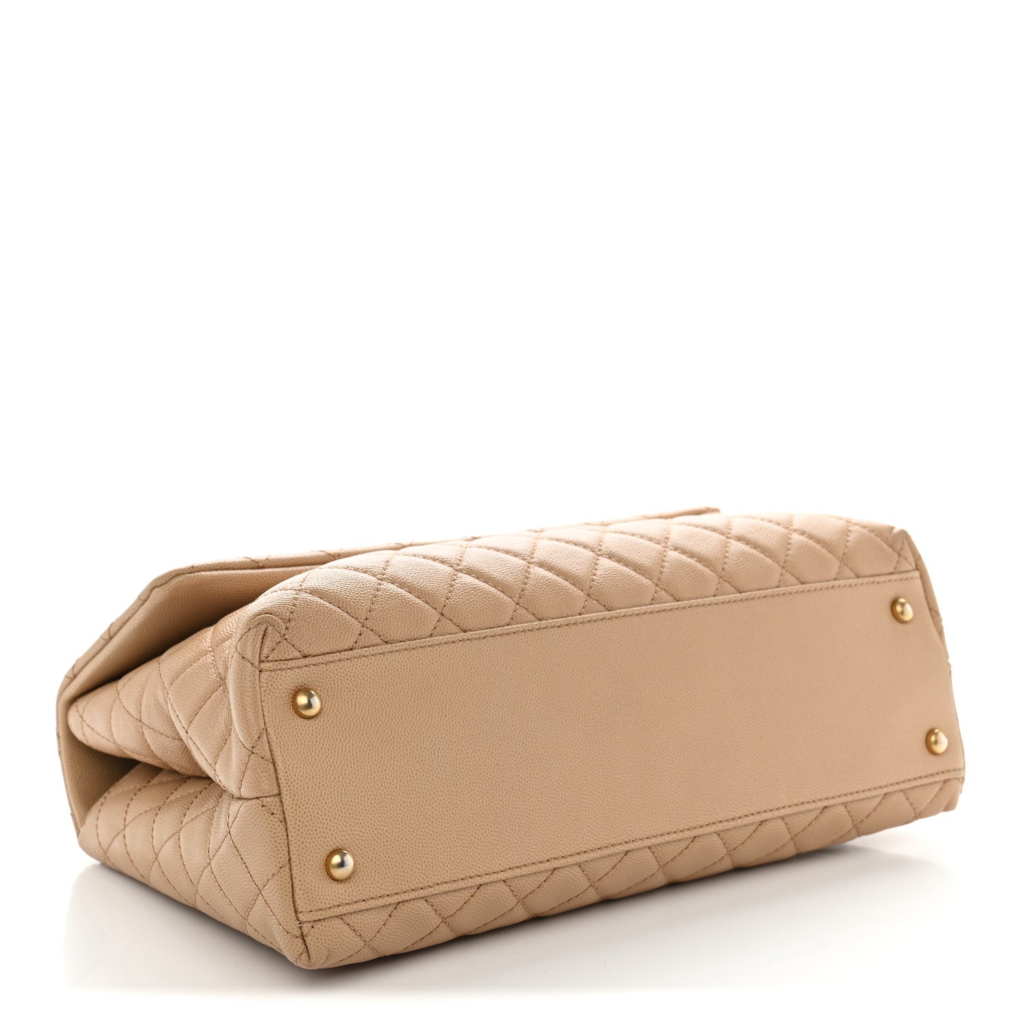 Caviar Quilted Medium Coco Handle Flap Beige — view 4