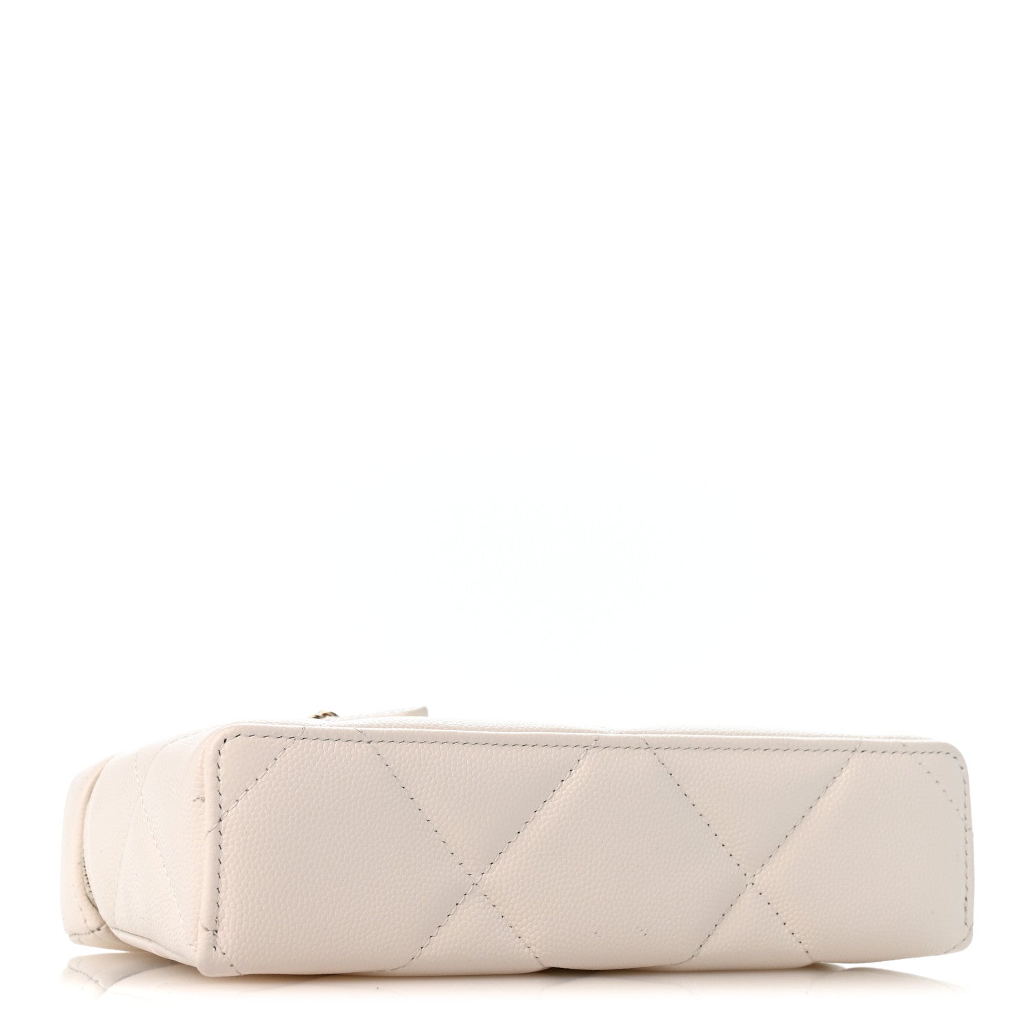 Caviar Quilted Top Handle Slim Vanity With Chain White — view 4