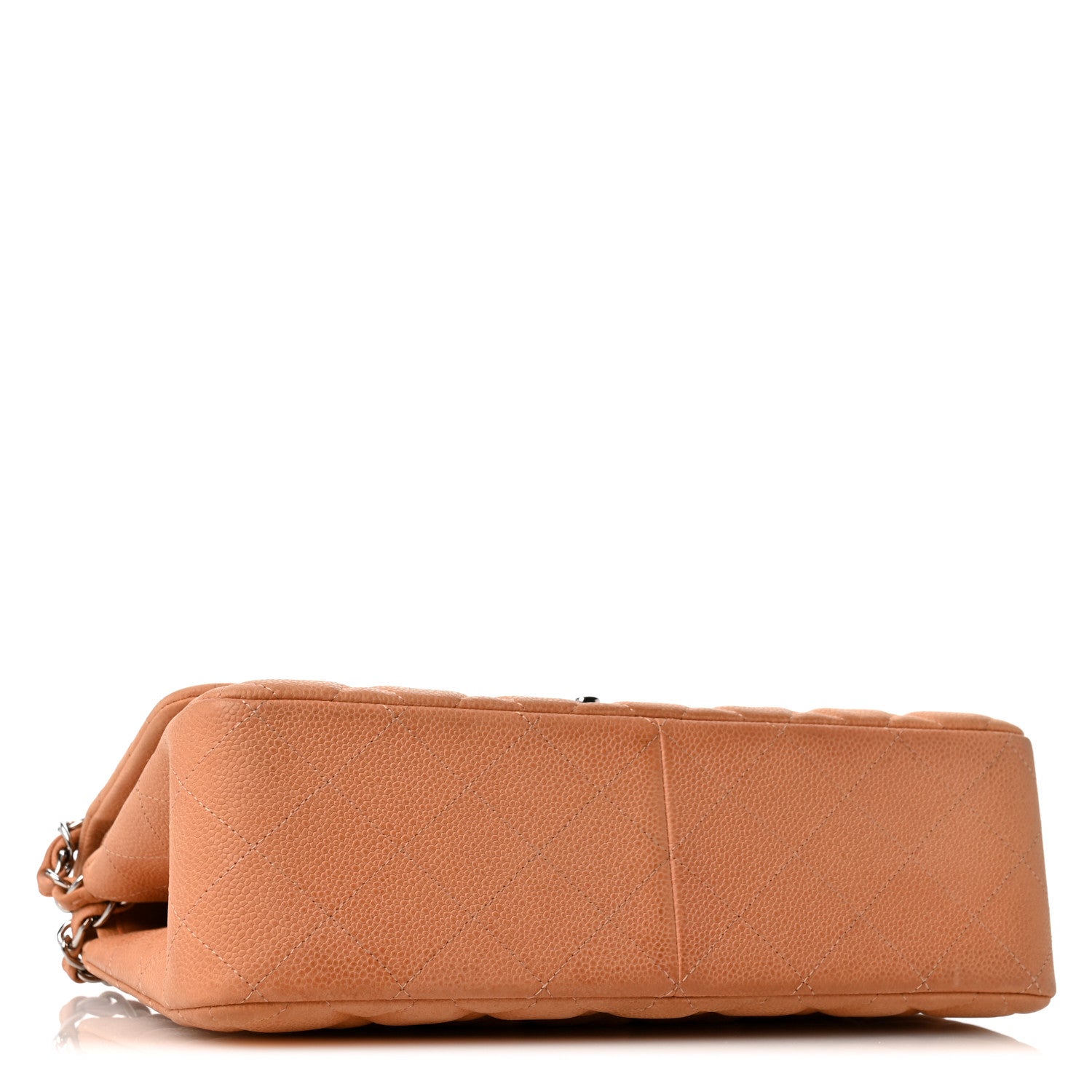 Iridescent Caviar Quilted Jumbo Double Flap Dark Beige — view 4