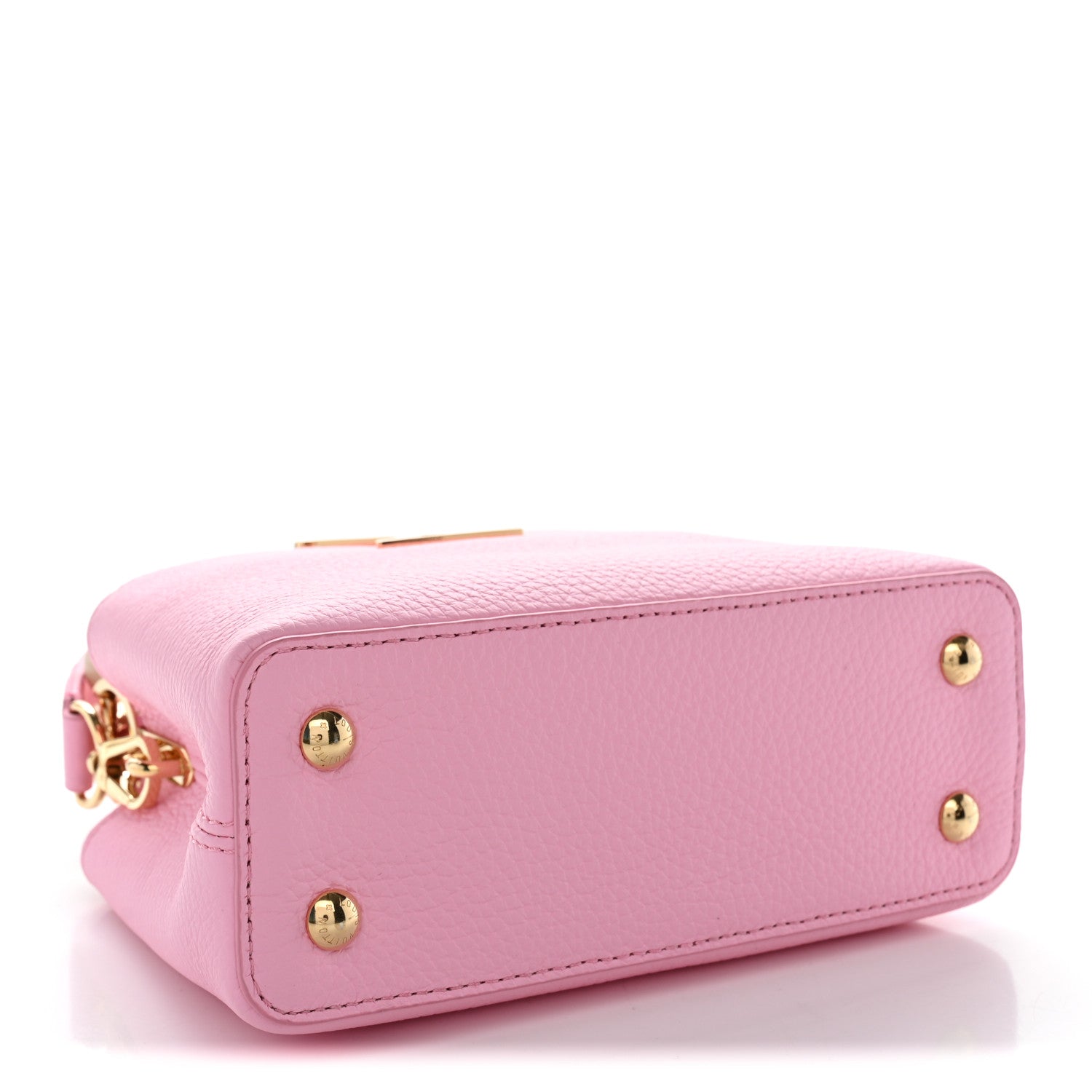Taurillon Embellished Flower Handle Capucines Mini Marshmallow Pink — view 4