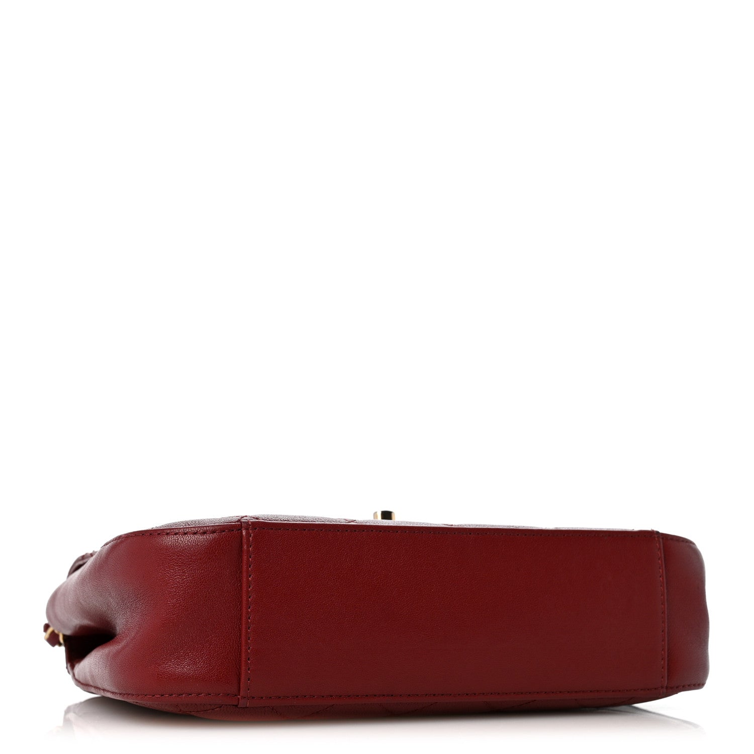 Lambskin Quilted Chain Infinity Top Handle Flap Burgundy — view 4
