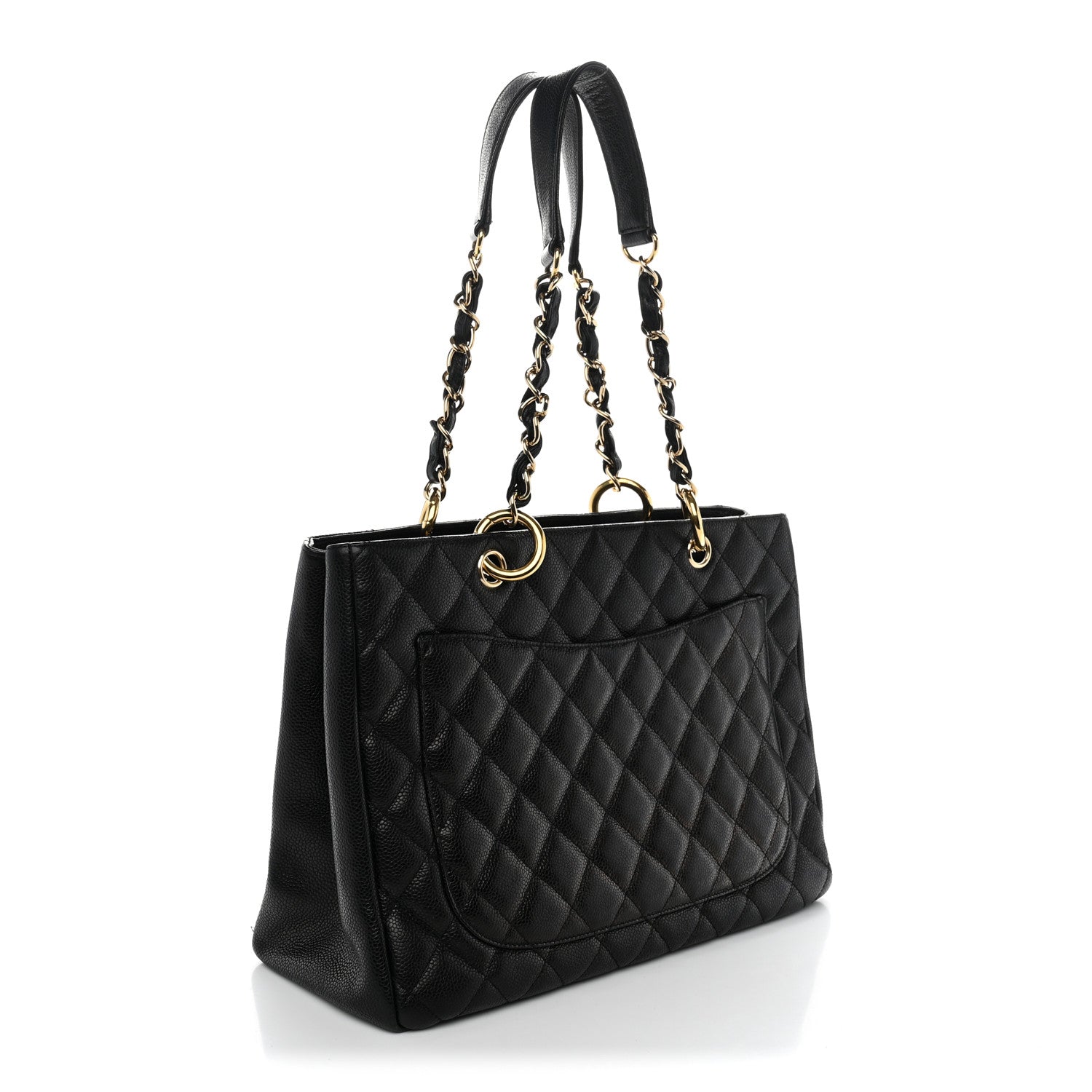 Caviar Quilted Grand Shopping Tote GST Black — view 3