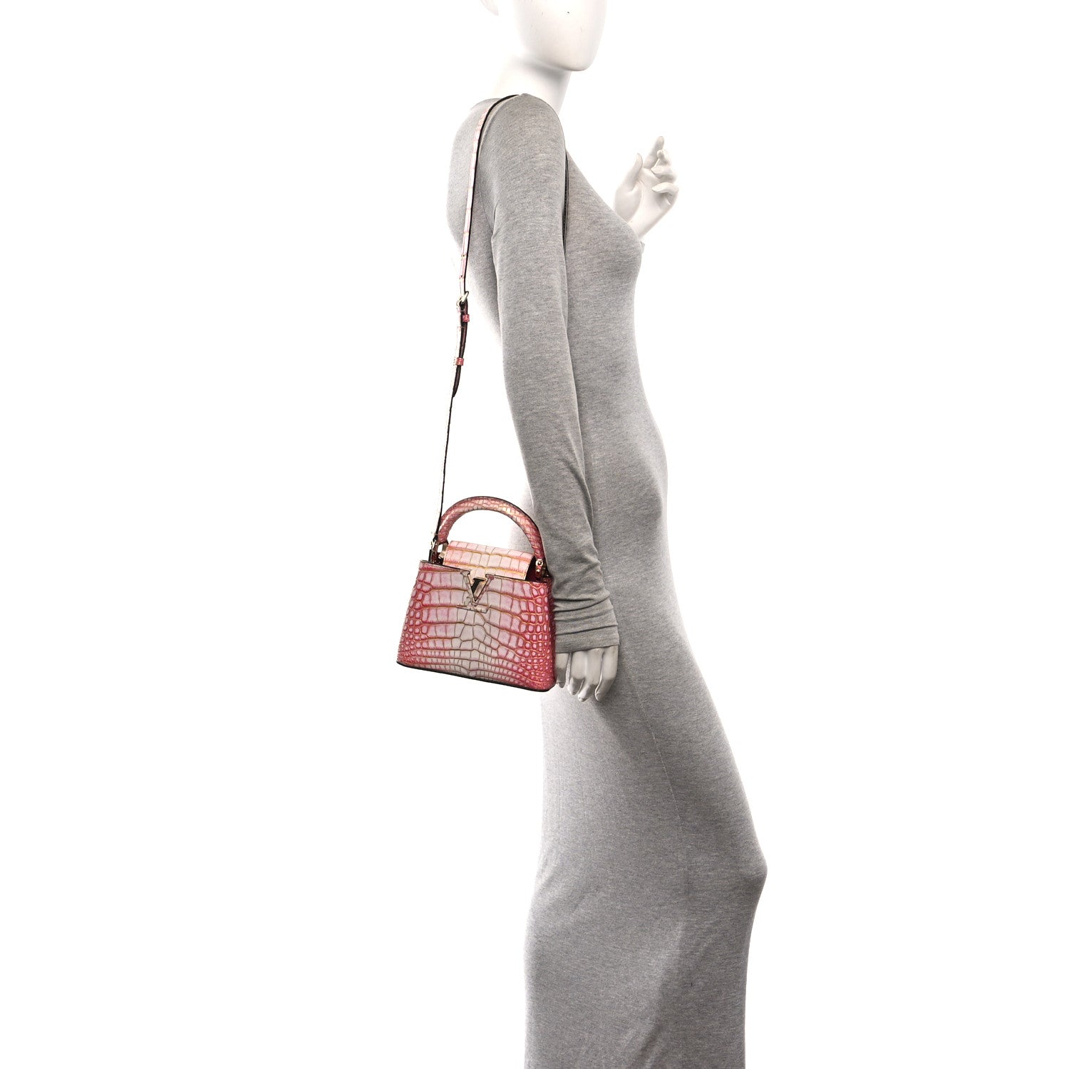 Crocodile Mini Capucines Sahara Rose — view 2