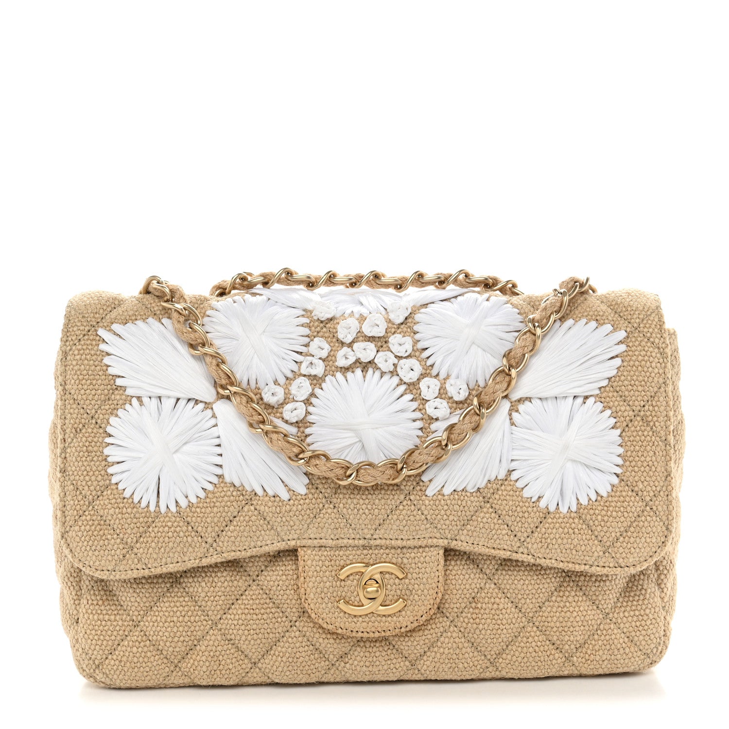 Tweed Raffia Coco Country Jumbo Flap