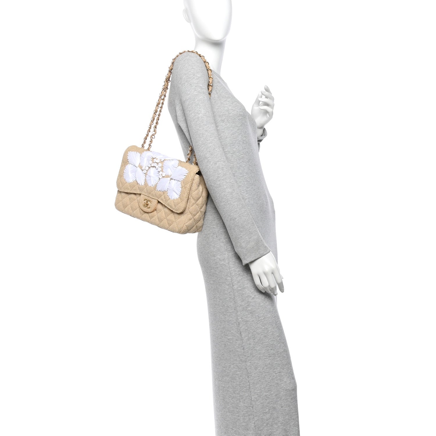 Tweed Raffia Coco Country Jumbo Flap — view 2