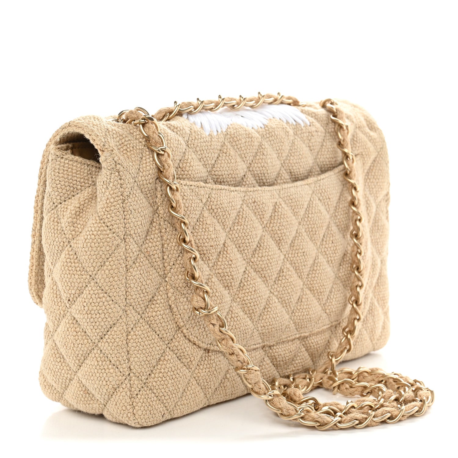 Tweed Raffia Coco Country Jumbo Flap — view 3