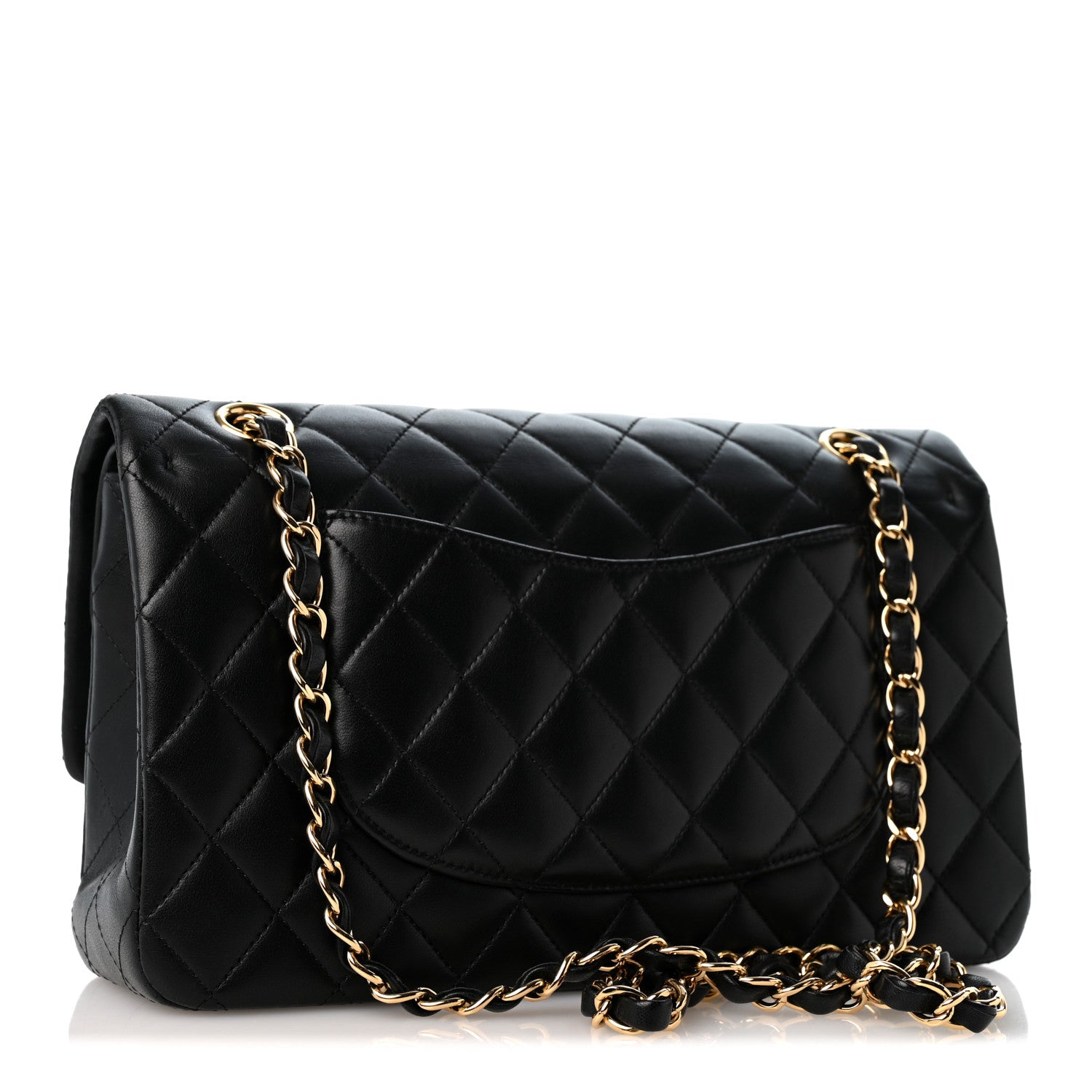 Lambskin Quilted Medium Double Flap Black — view 3