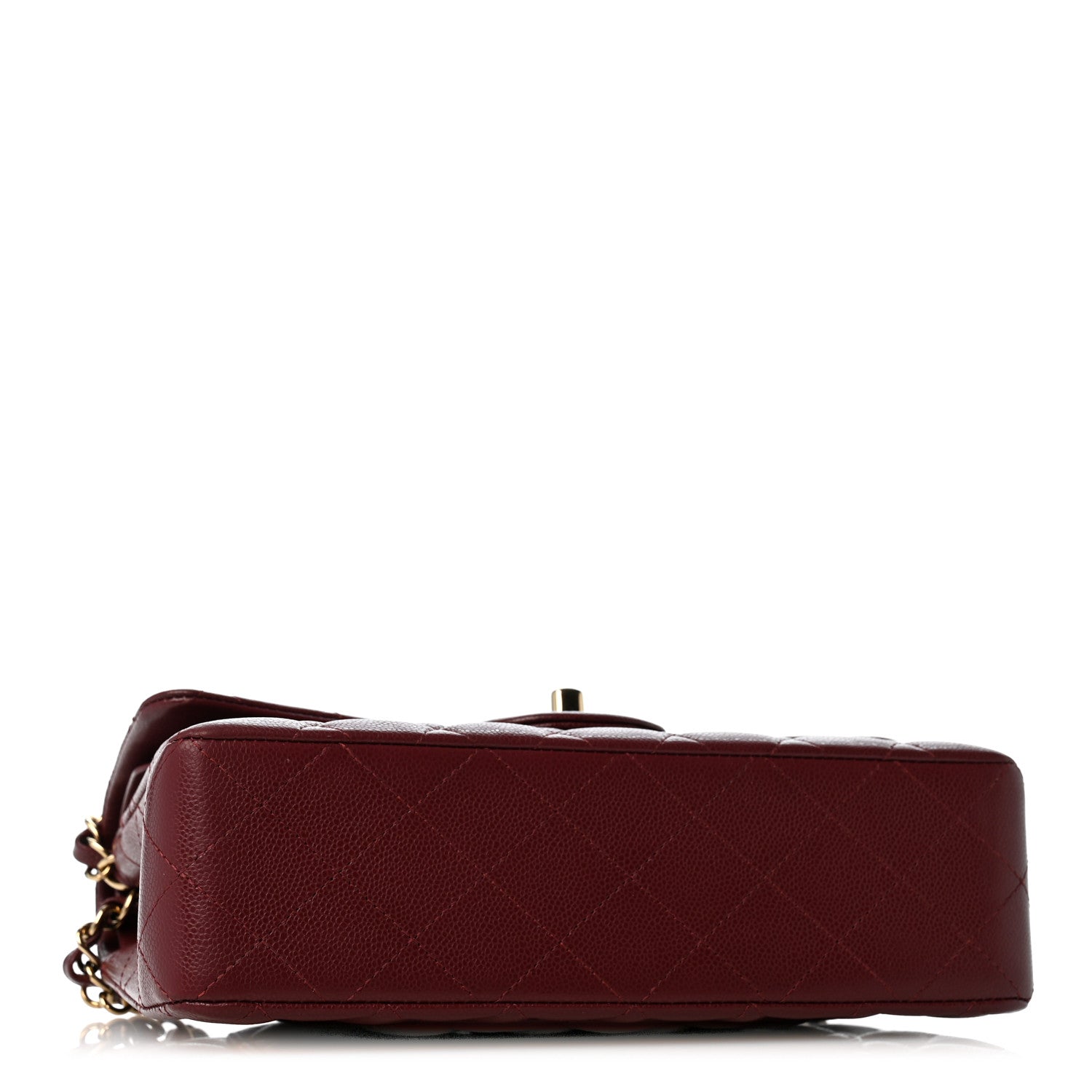 Caviar Quilted Small Double Flap Burgundy — view 4