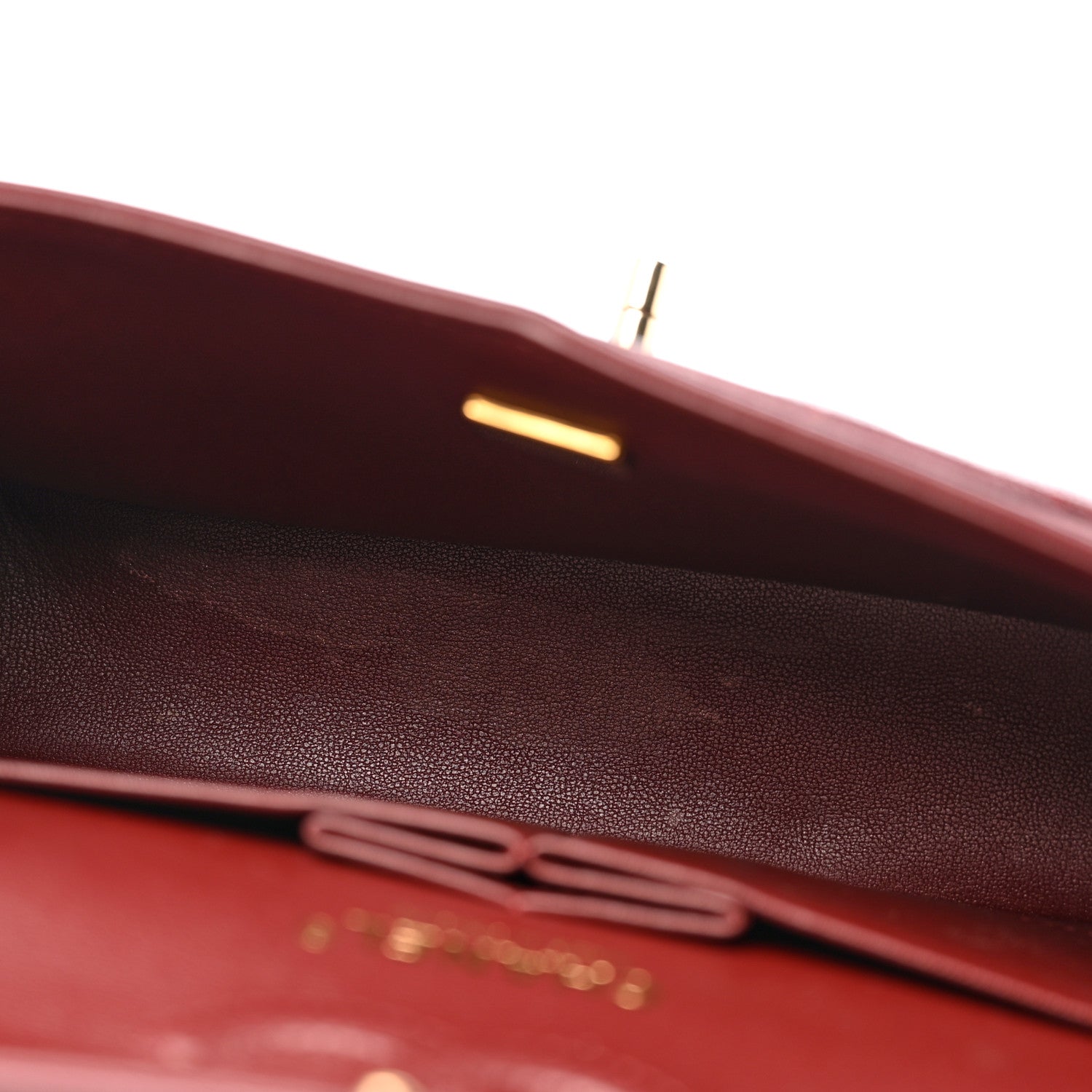 Caviar Quilted Small Double Flap Burgundy — view 5