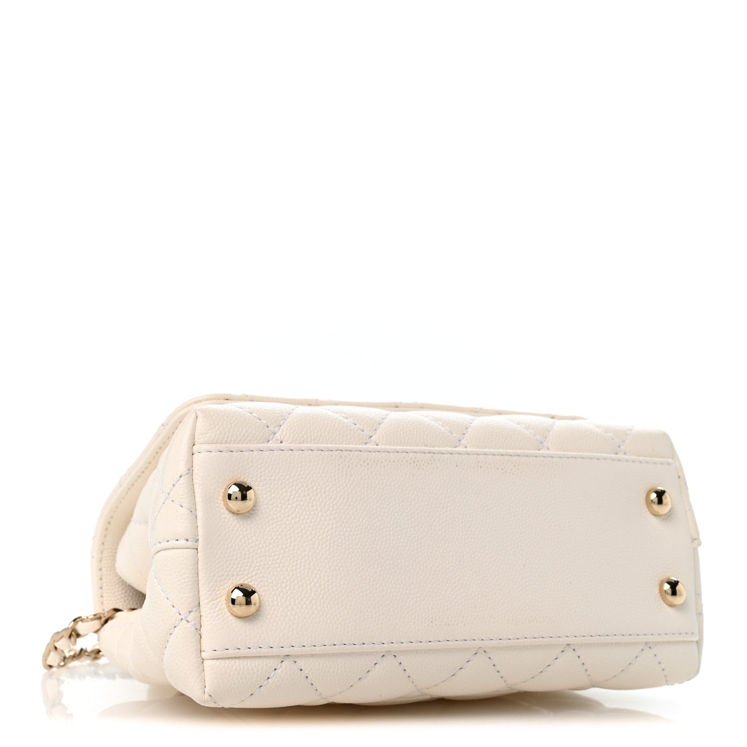 Caviar Quilted Extra Mini Coco Handle Flap White — view 4