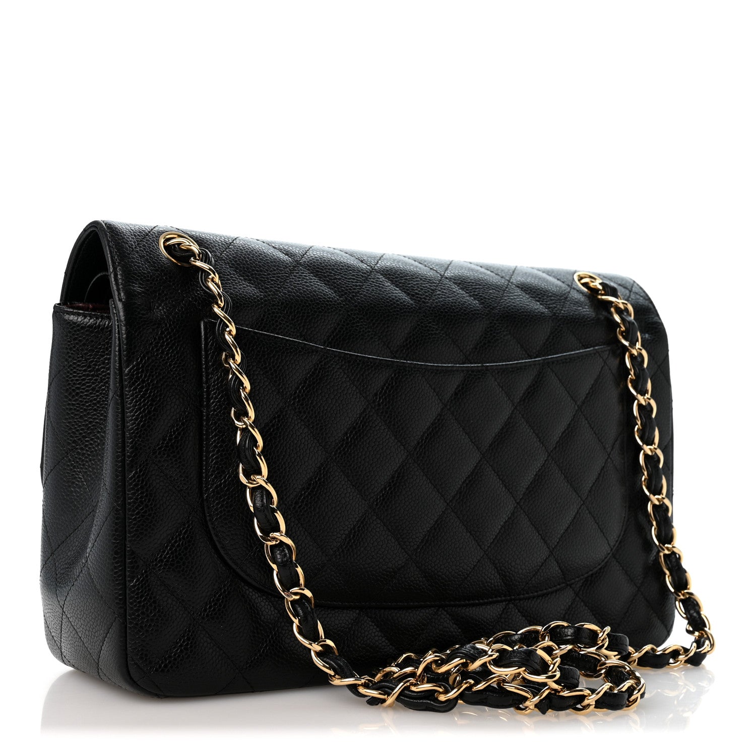 Caviar Quilted Jumbo Double Flap Black — view 2