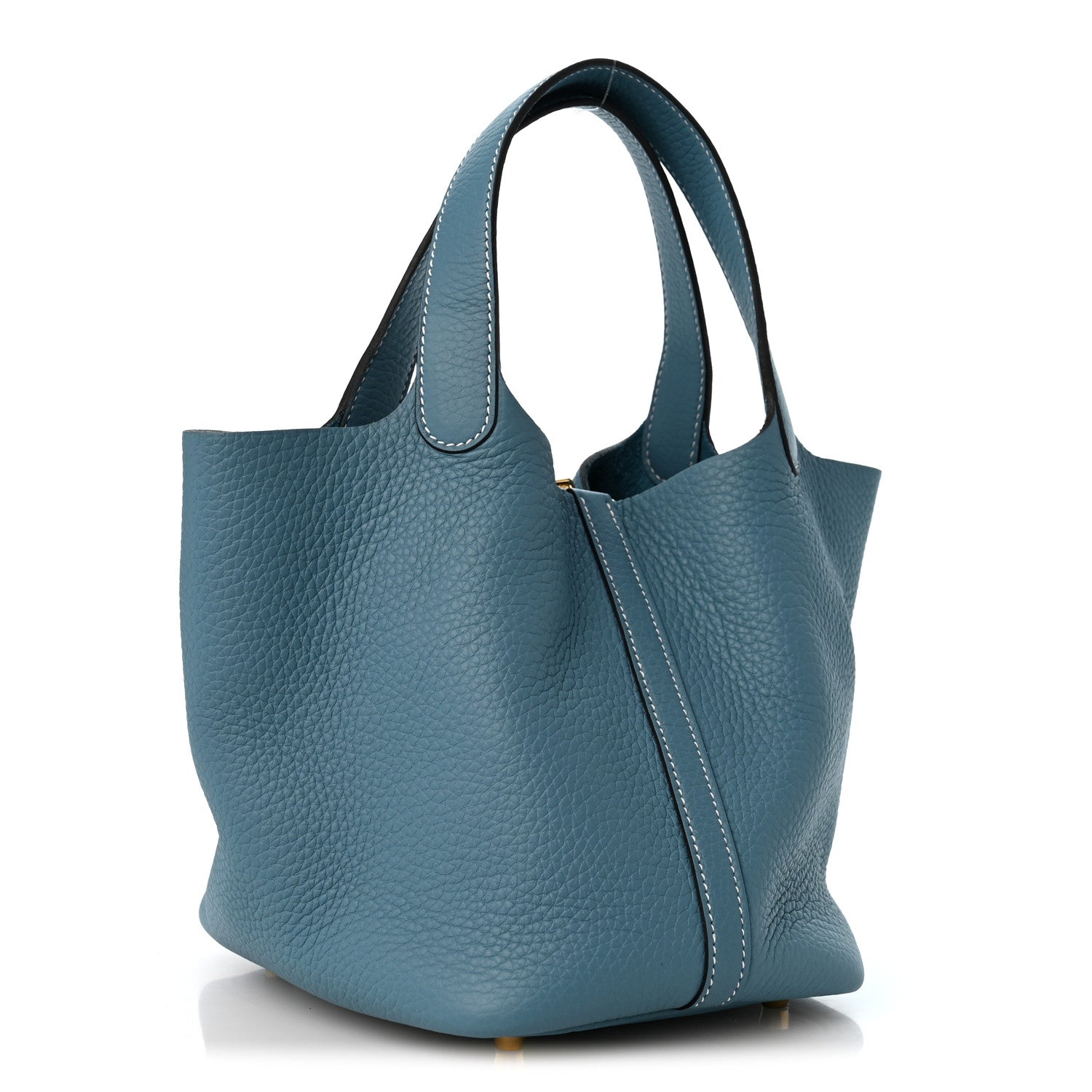 Taurillon Clemence Picotin Lock 18 PM New Blue Jean — view 3