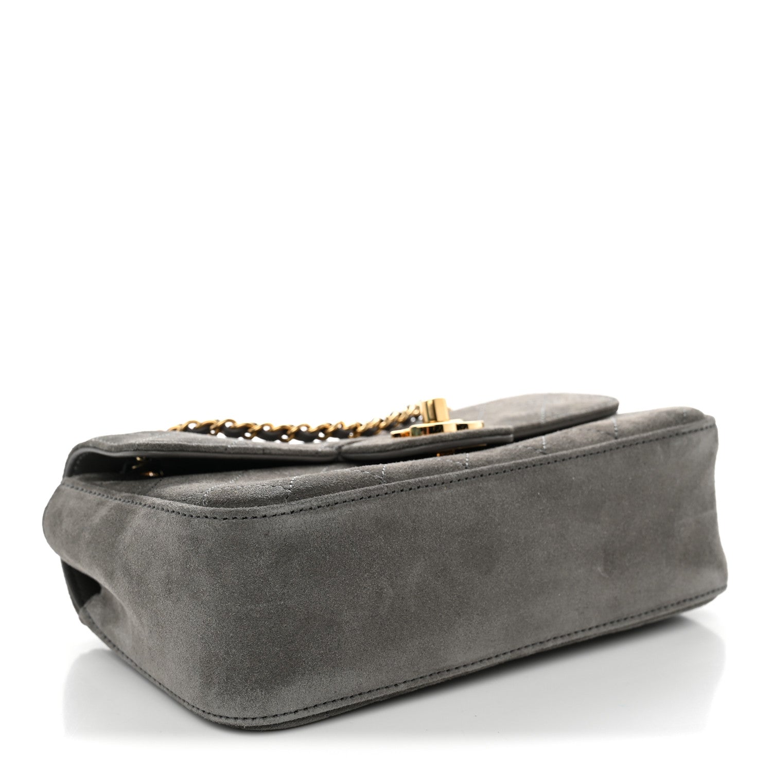 Suede Calfskin Mini Souplissimo Flap Dark Grey — view 4
