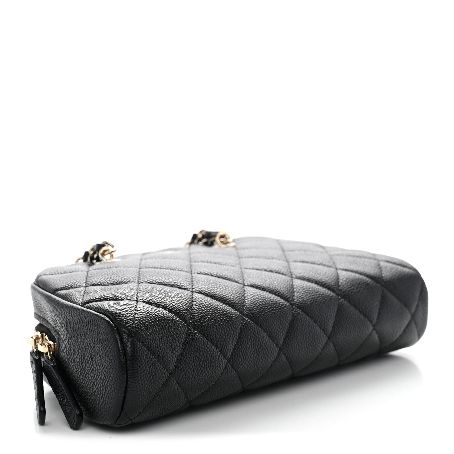 Caviar Quilted Clutch With Chain Black — view 4
