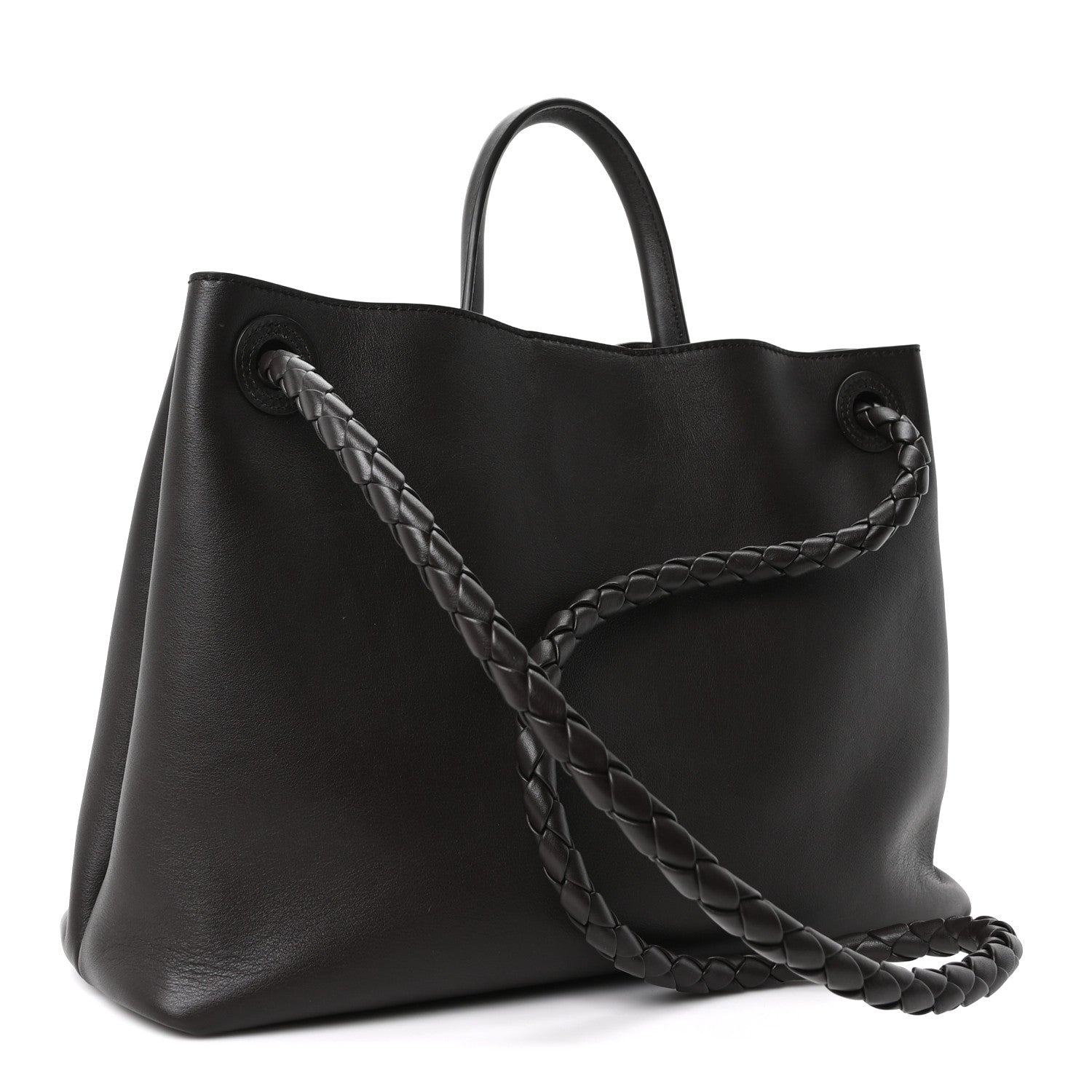 Silky Calfskin Medium Andiamo Shoulder Bag Fondant — view 2