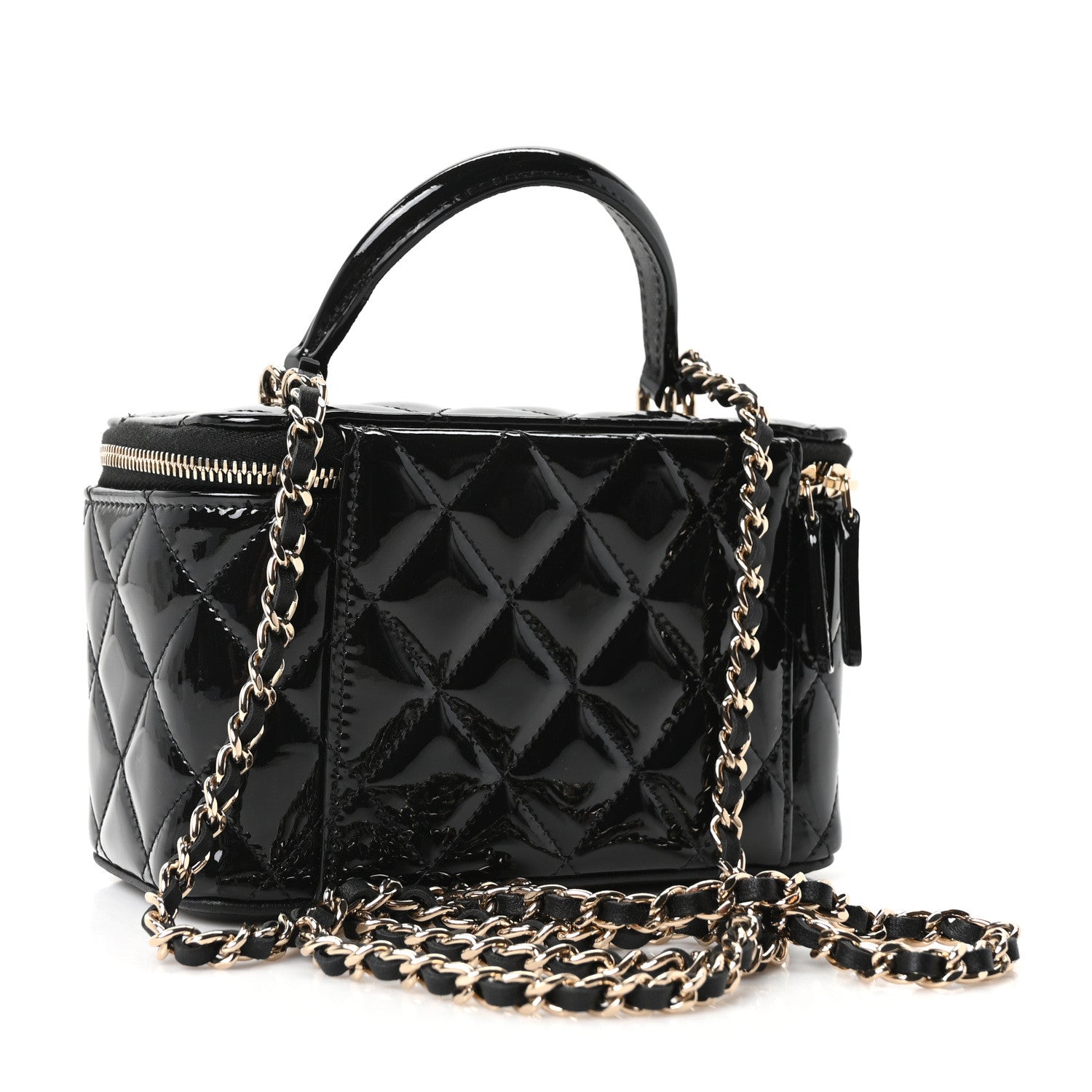 Patent Quilted Pick Me Up Vanity Case Black — view 2